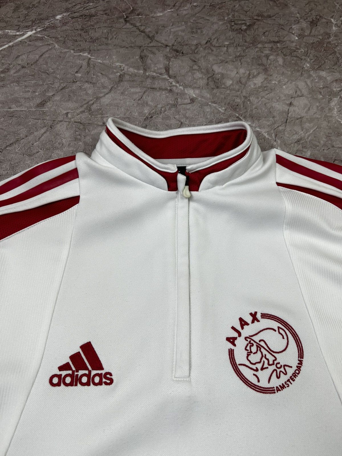 Adidas × Vintage Vintage Adidas Ajax 1/4 Jacket Soccer Streetwear Rare M Size US L / EU 52-54 / 3 - 3 Thumbnail