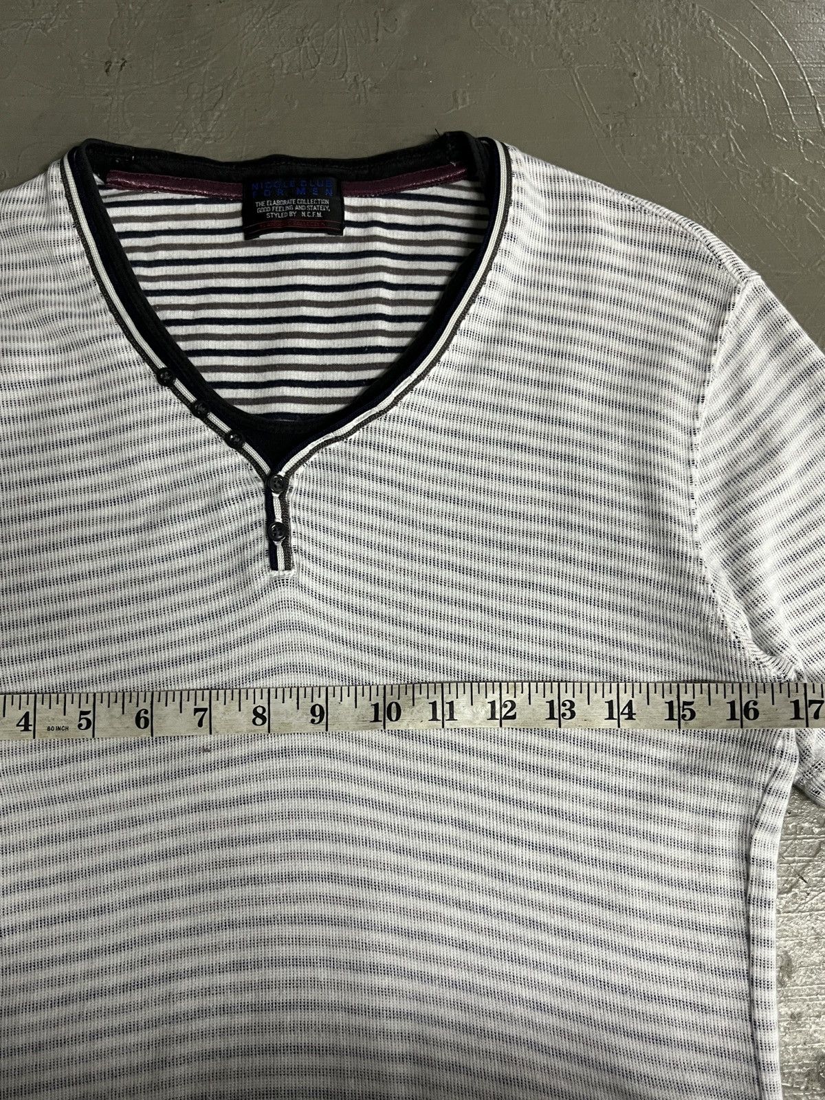 Greg Lauren Nicole Club For Men Striped SS Henley Greg Lauren Inspired Size US M / EU 48-50 / 2 - 6 Thumbnail