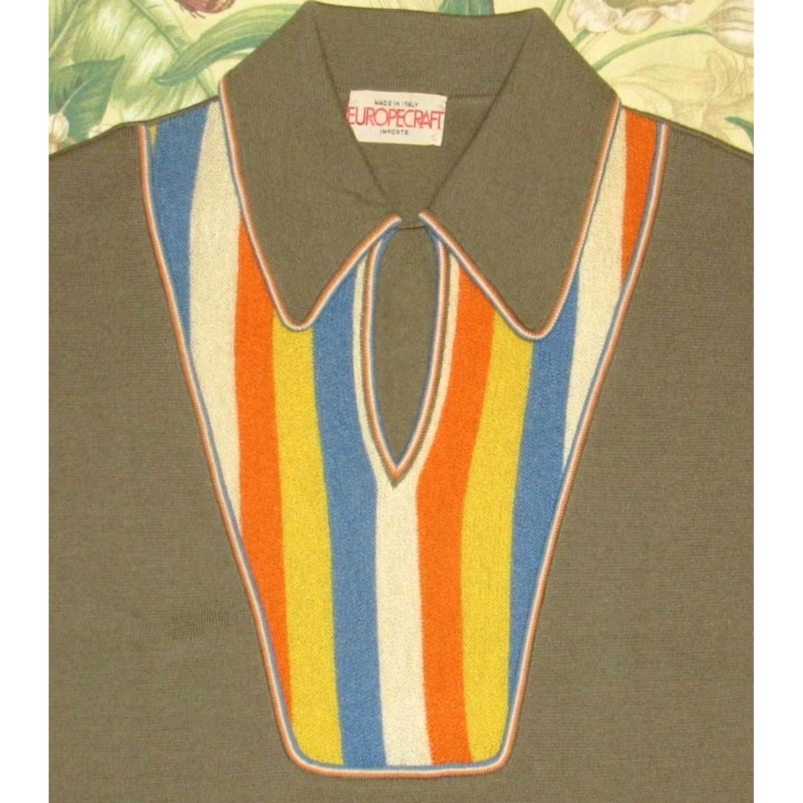 Vintage Vtg EUROPECRAFT Wool Loop Collar Sweater Made In Italy Medium Size US M / EU 48-50 / 2 - 2 Thumbnail