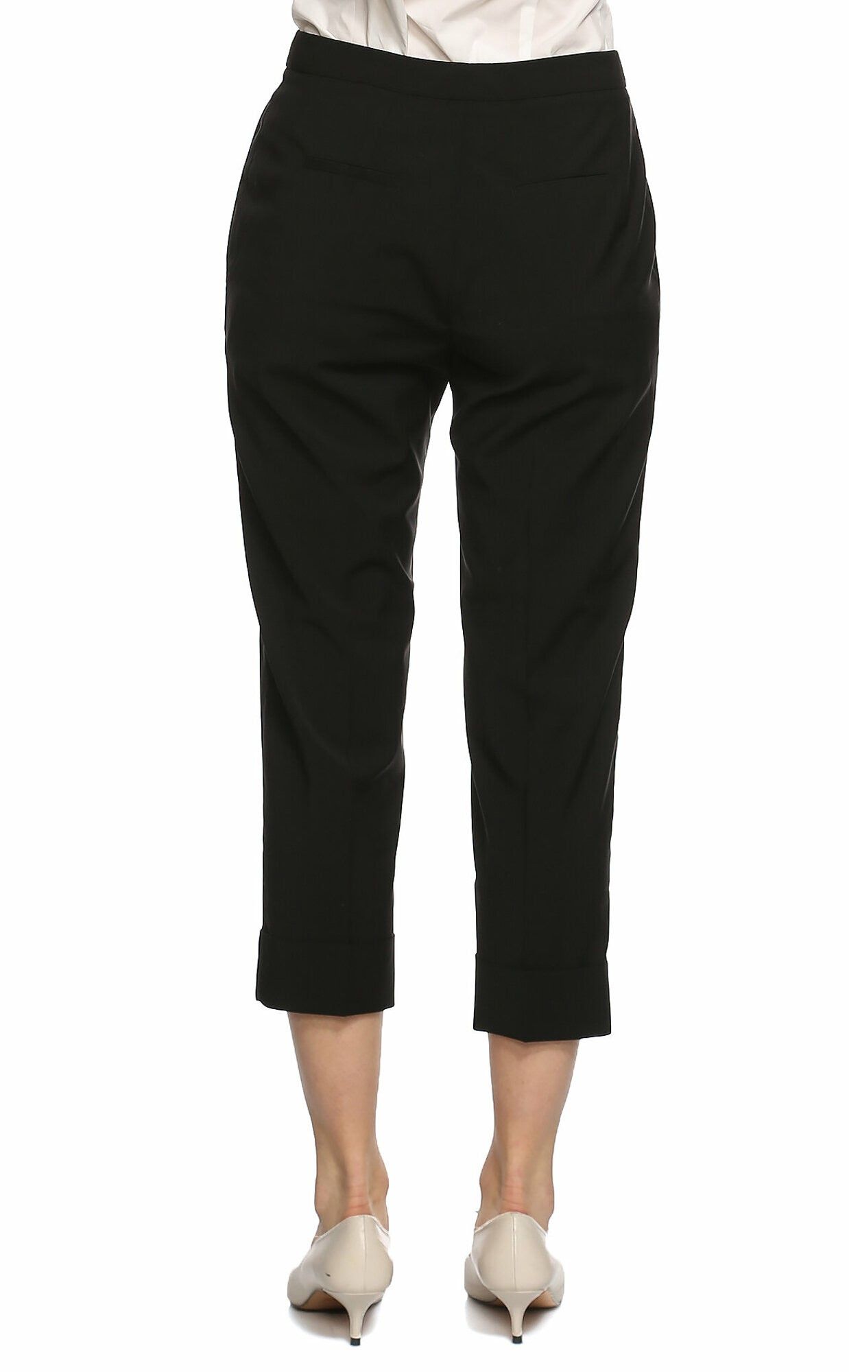 Viktor & Rolf VIKTOR & ROLF solid black cropped wool pants trousers 6 42 Size 28" / US 6 / IT 42 - 3 Thumbnail