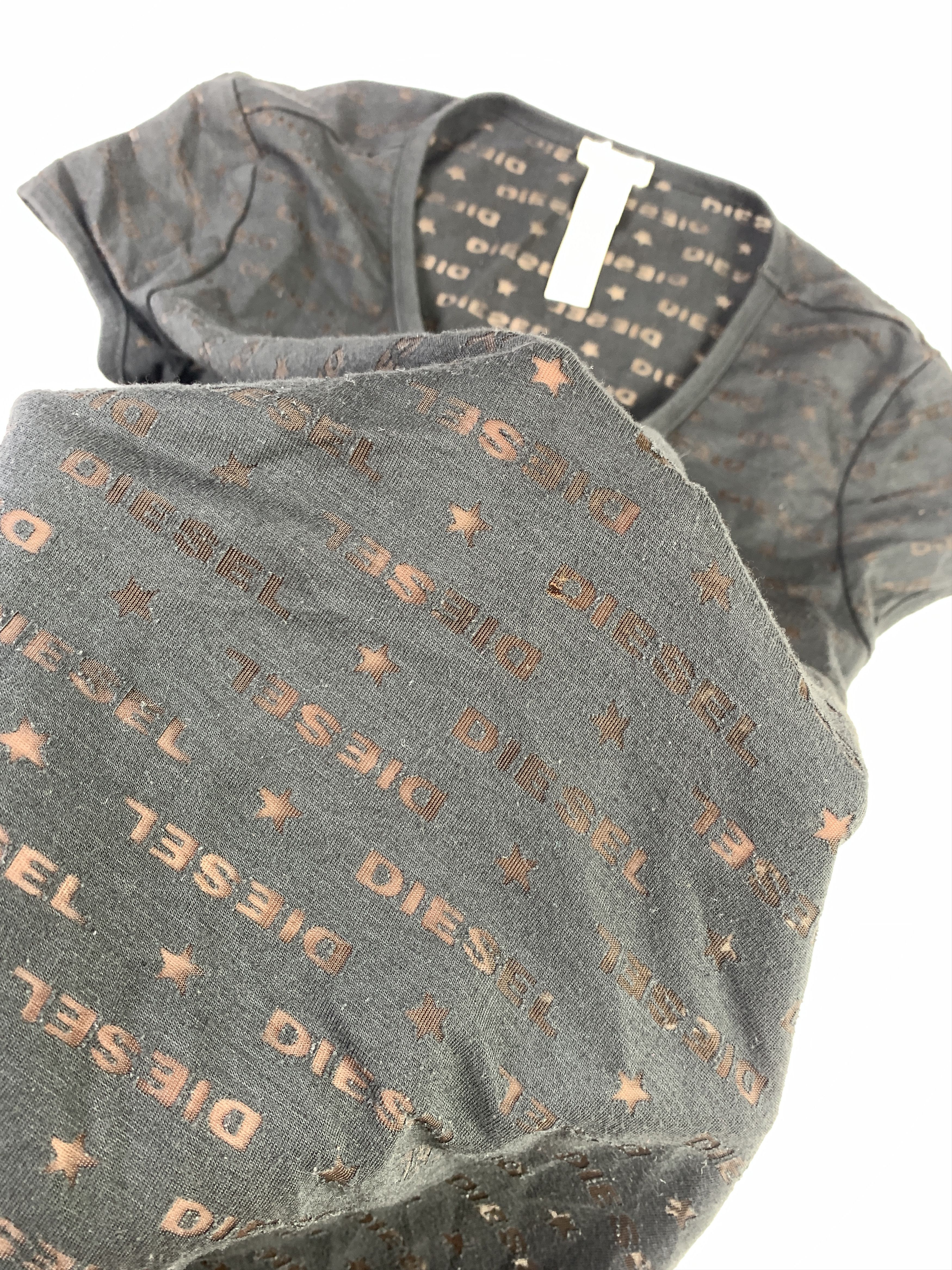 Diesel Diesel Black Throughout Print V-neck Tee (S) Size S / US 4 / IT 40 - 4 Thumbnail
