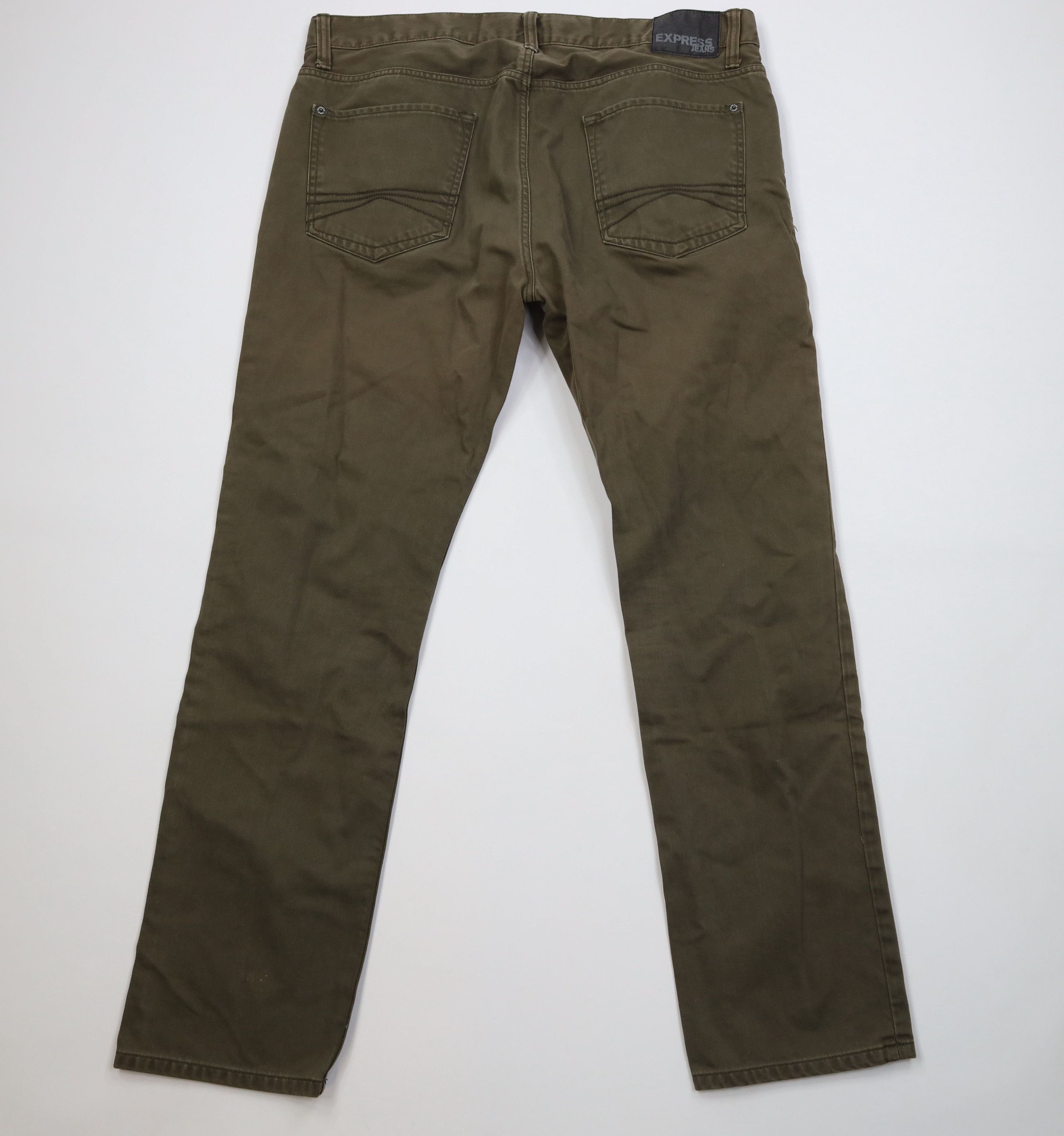 Express Express Fit Faded Rocco Skinny Leg Denim Jeans Green Cotton Size US 36 / EU 52 - 9 Thumbnail