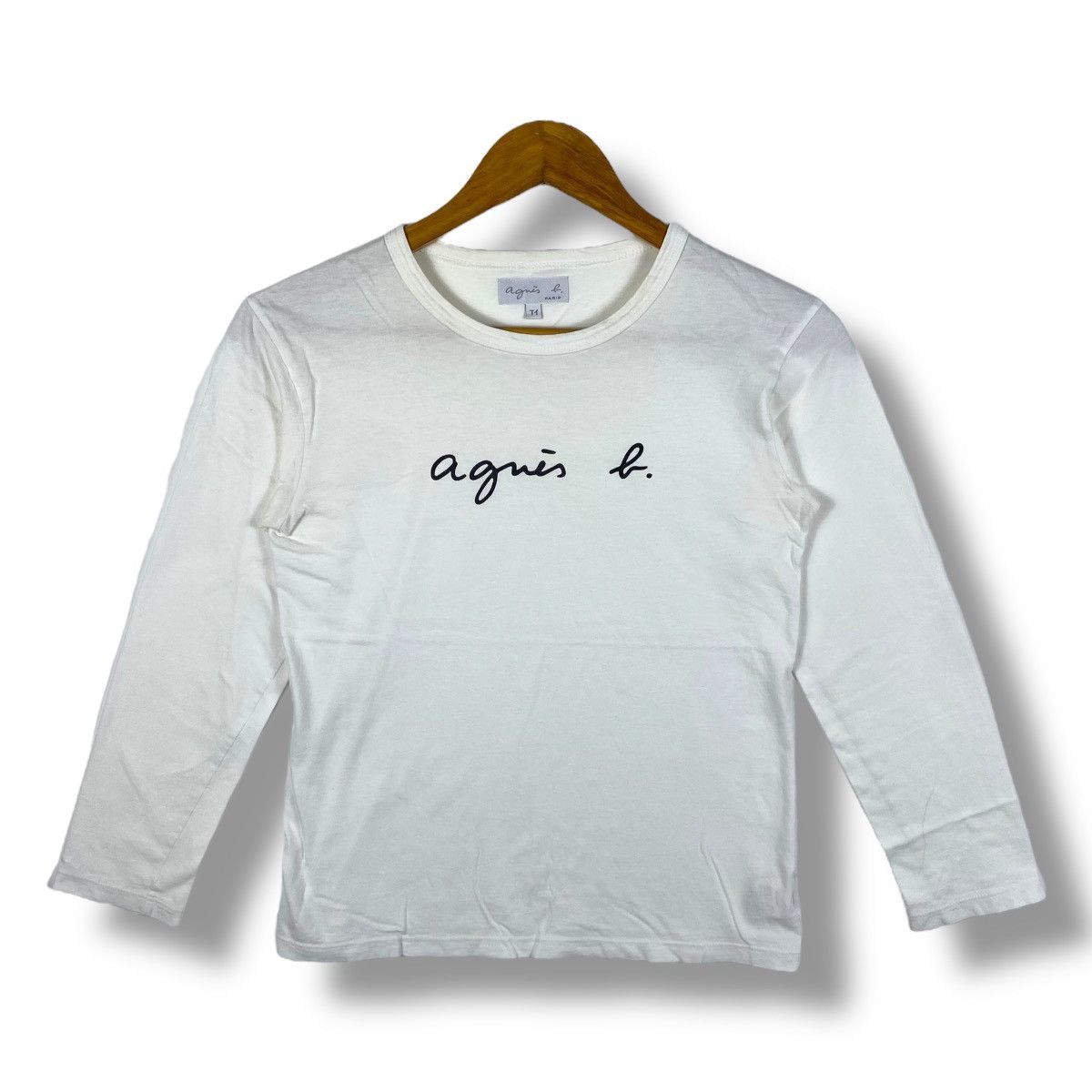 agnes b. Vintage AGNES B. Paris Logo Women Longsleeve Tops Tee Shirt Size S / US 4 / IT 40 - 1 Thumbnail