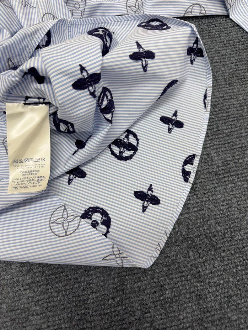 Louis Vuitton Louis Vuitton Striped Shirt with Logo Print -2505 Size US L / EU 52-54 / 3 - 7 Thumbnail