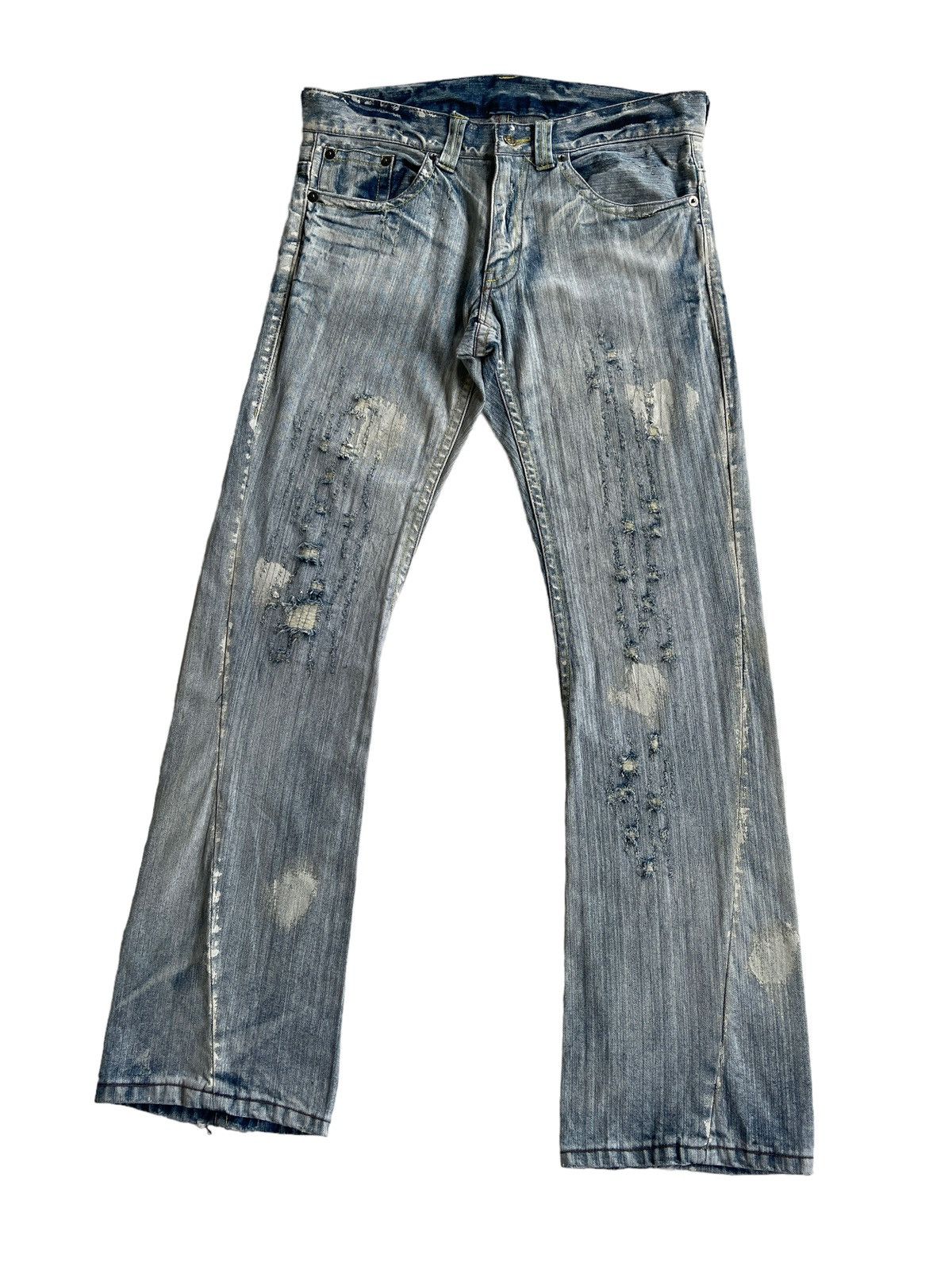 Japanese Brand Japanese Crazy Flare Ripped Distressed LGB Style Denim Size US 34 / EU 50 - 5 Thumbnail