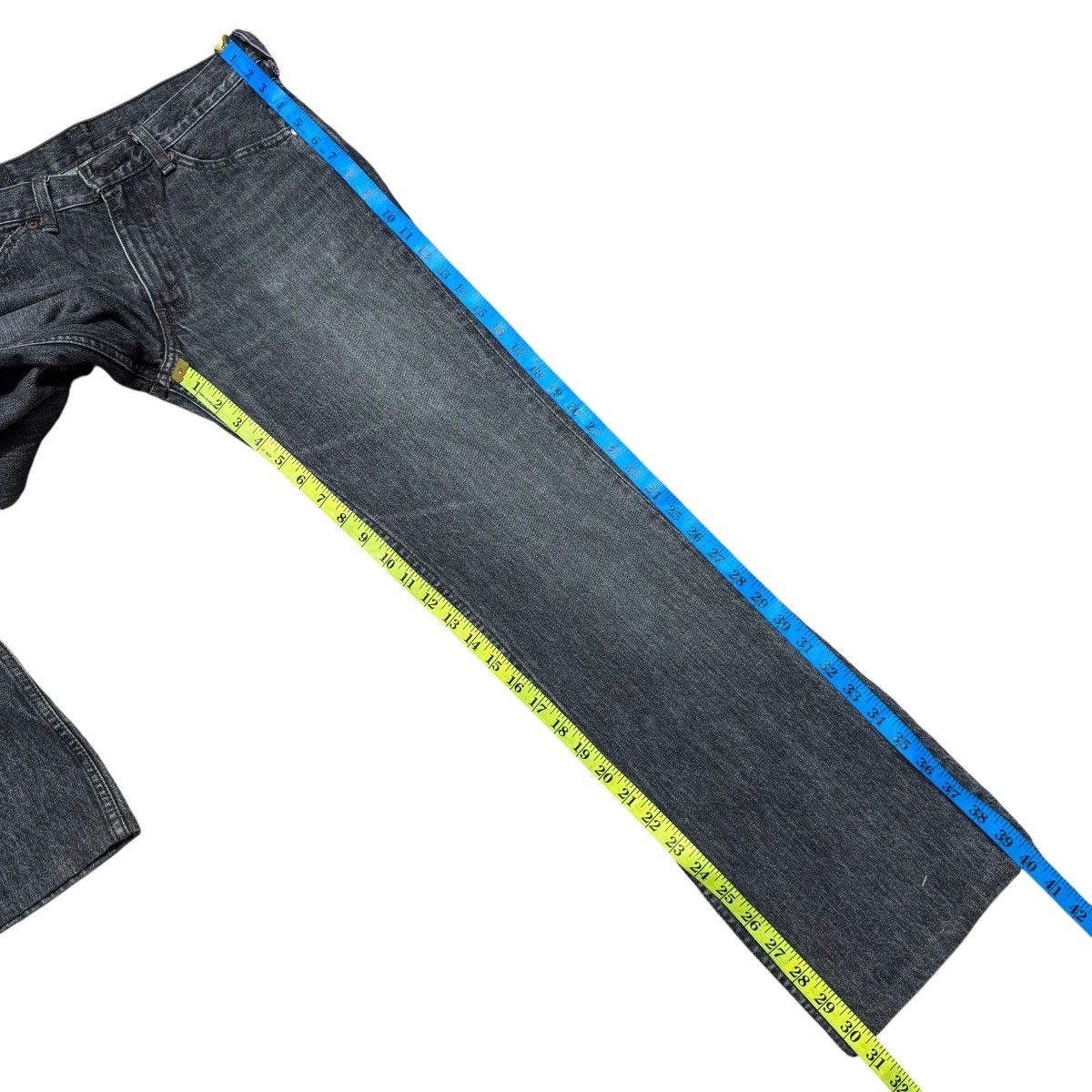 Levi's Vintage Levis 517 Faded Black Denim Flare Jeans Hedi Slimane Size US 29 - 17 Thumbnail