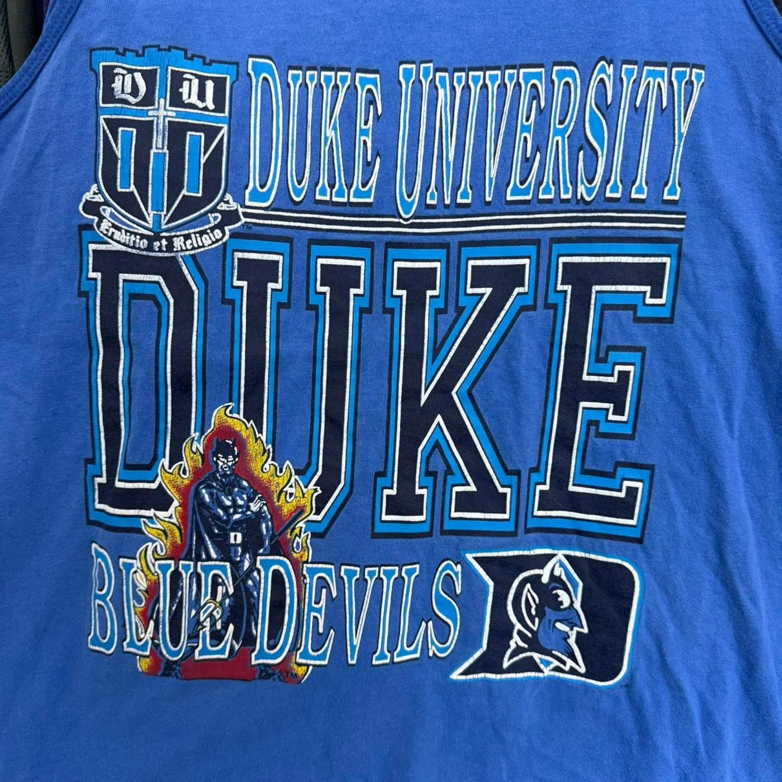 Other Vintage 90s Duke University Single Stitch Tank Top Blue Size US XL / EU 56 / 4 - 5 Thumbnail