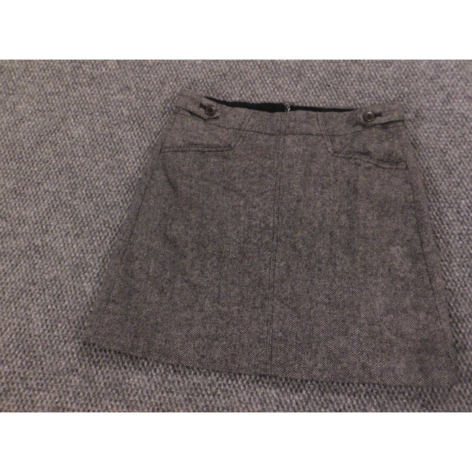 Madewell Madewell Skirt Women (Womens) 2 Gray A-Line Wool Mini Zip Pockets Short Lined Casual Modern Size 26" / US 2 / IT 38 - 2 Thumbnail