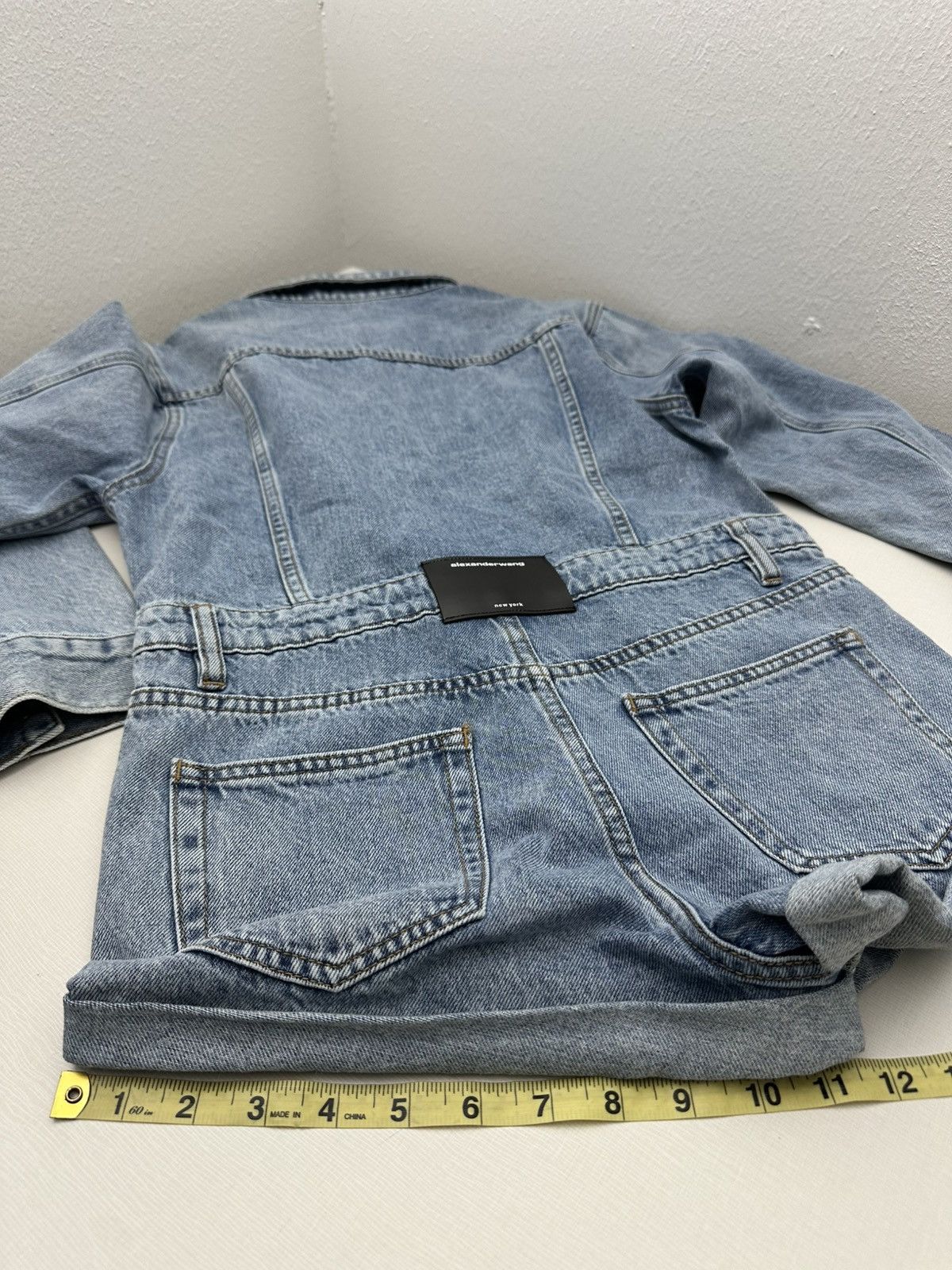 Alexander Wang Alexander Wang BITE Denim Romper High Rise Jumpsuit ButtonUp Size 32" / US 10 / IT 46 - 17 Thumbnail