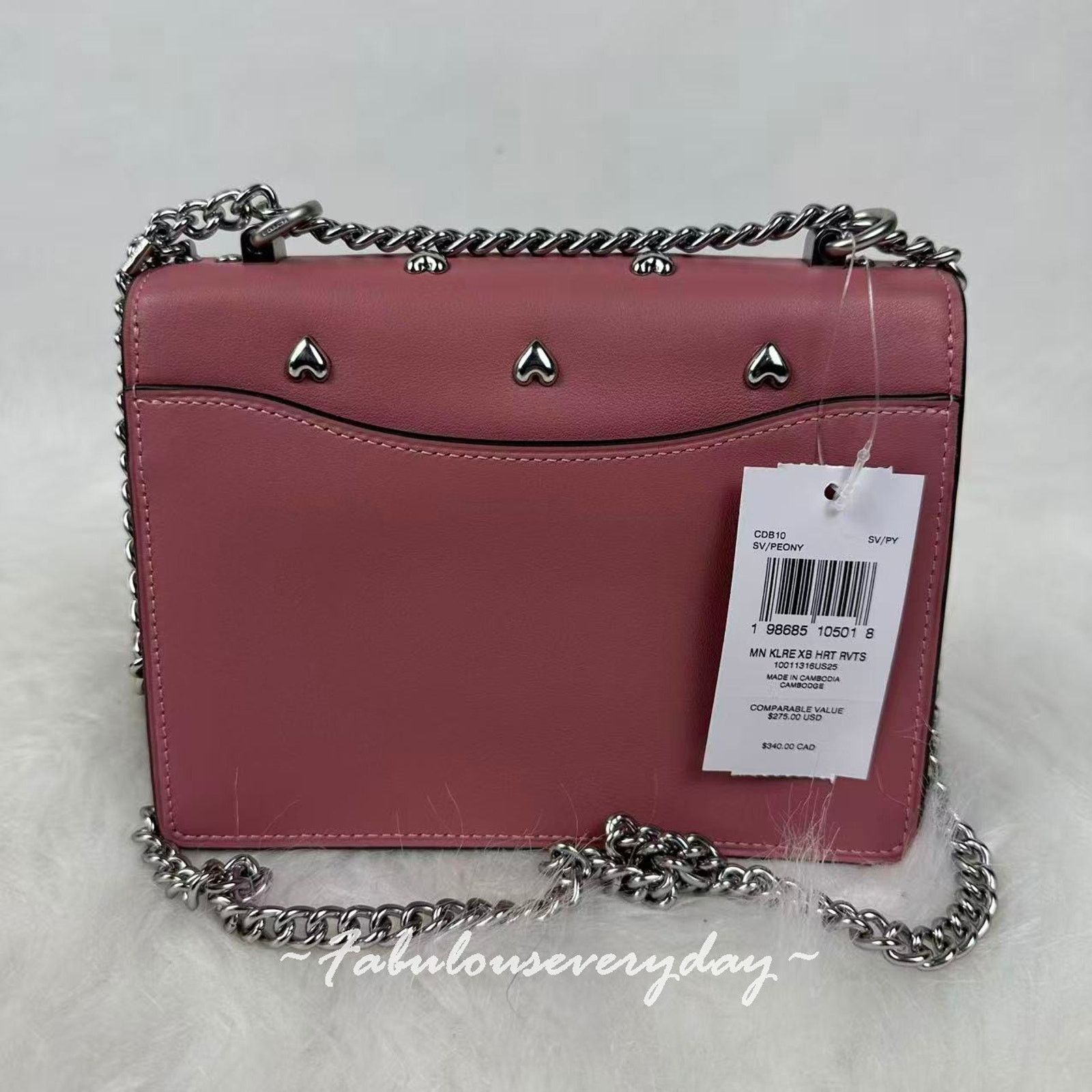 Coach Coach Mini Klare Crossbody Heart Rivets/Leather/Silver/Peony Size ONE SIZE - 4 Thumbnail