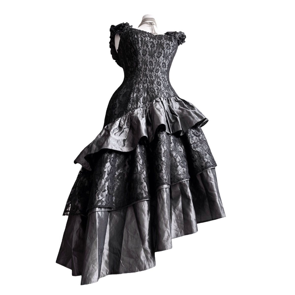 image of Vintage Stunning Gothic Vampire Victorian Style Dress in Black, Women's (Size Small)