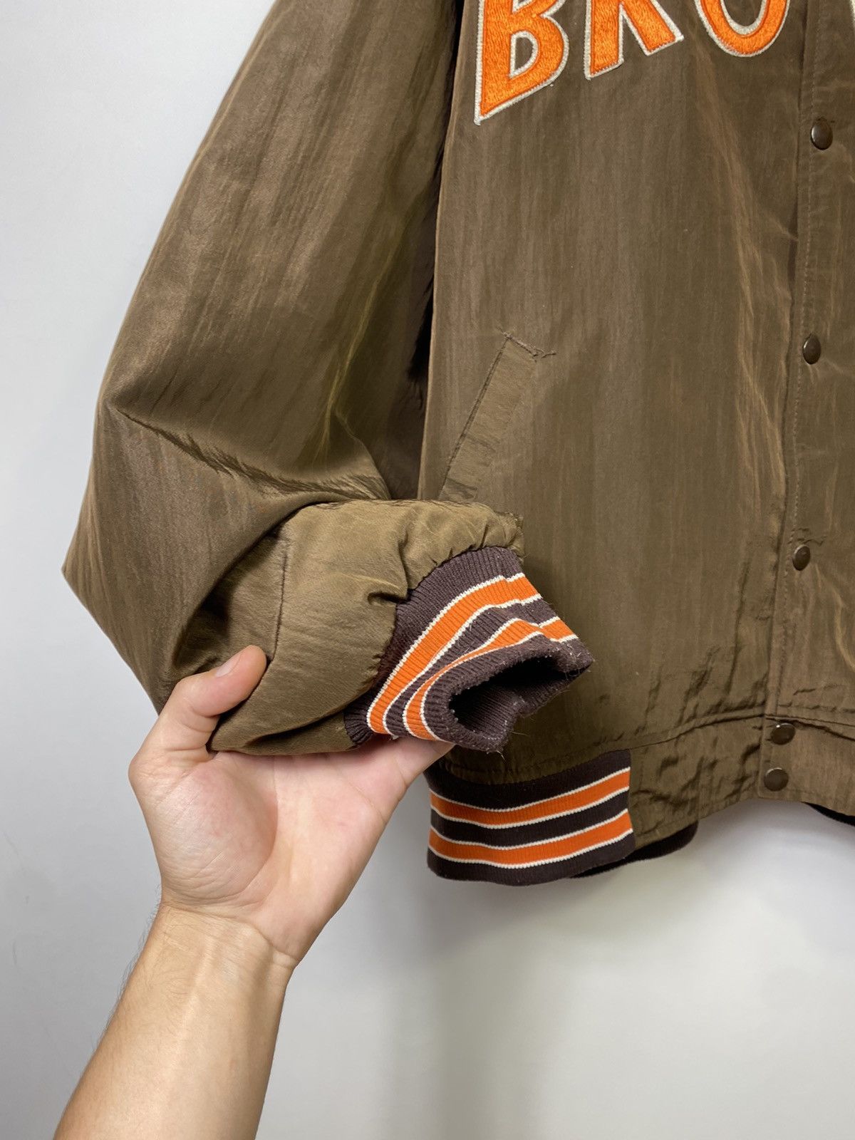 Pro Line × Starter × Vintage Vintage 90s Cleveland Browns Starter Satin Bomber Jacket Size US XXL / EU 58 / 5 - 5 Thumbnail