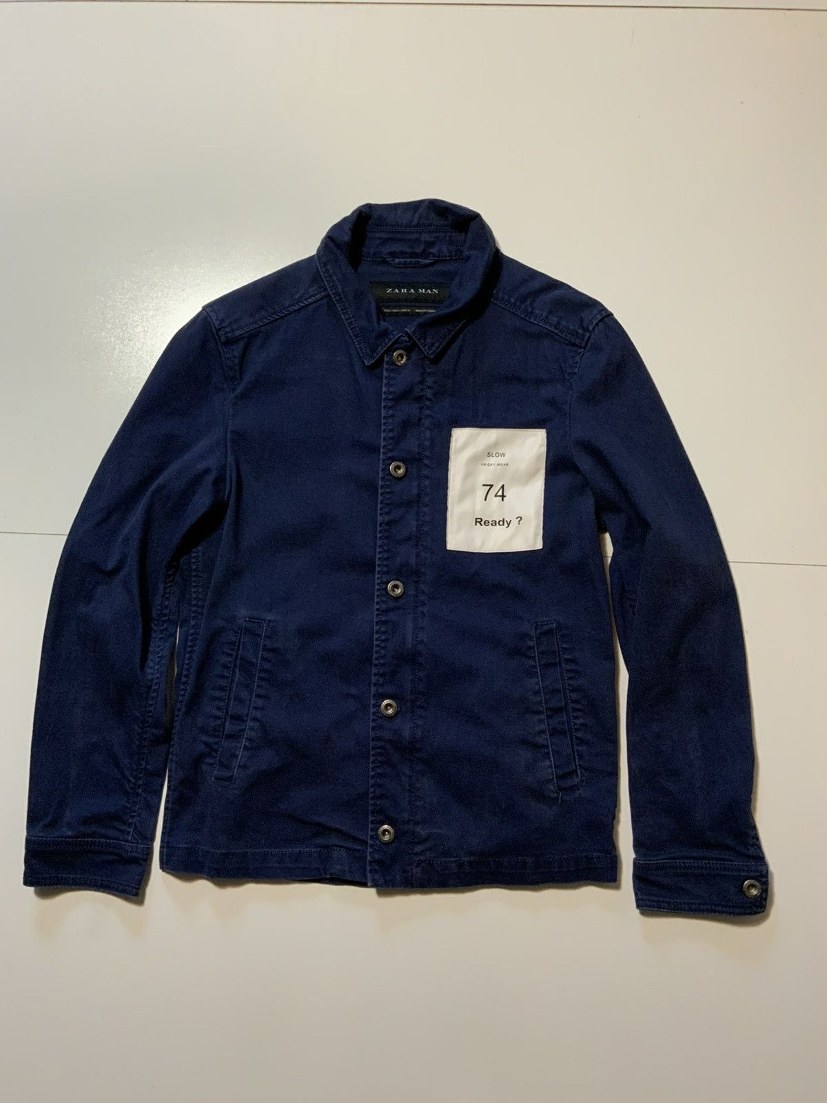 Zara Zara Man Slow Wear 74 Ready Navy Workwear Overshirt Jacket Size US S / EU 44-46 / 1 - 1 Thumbnail