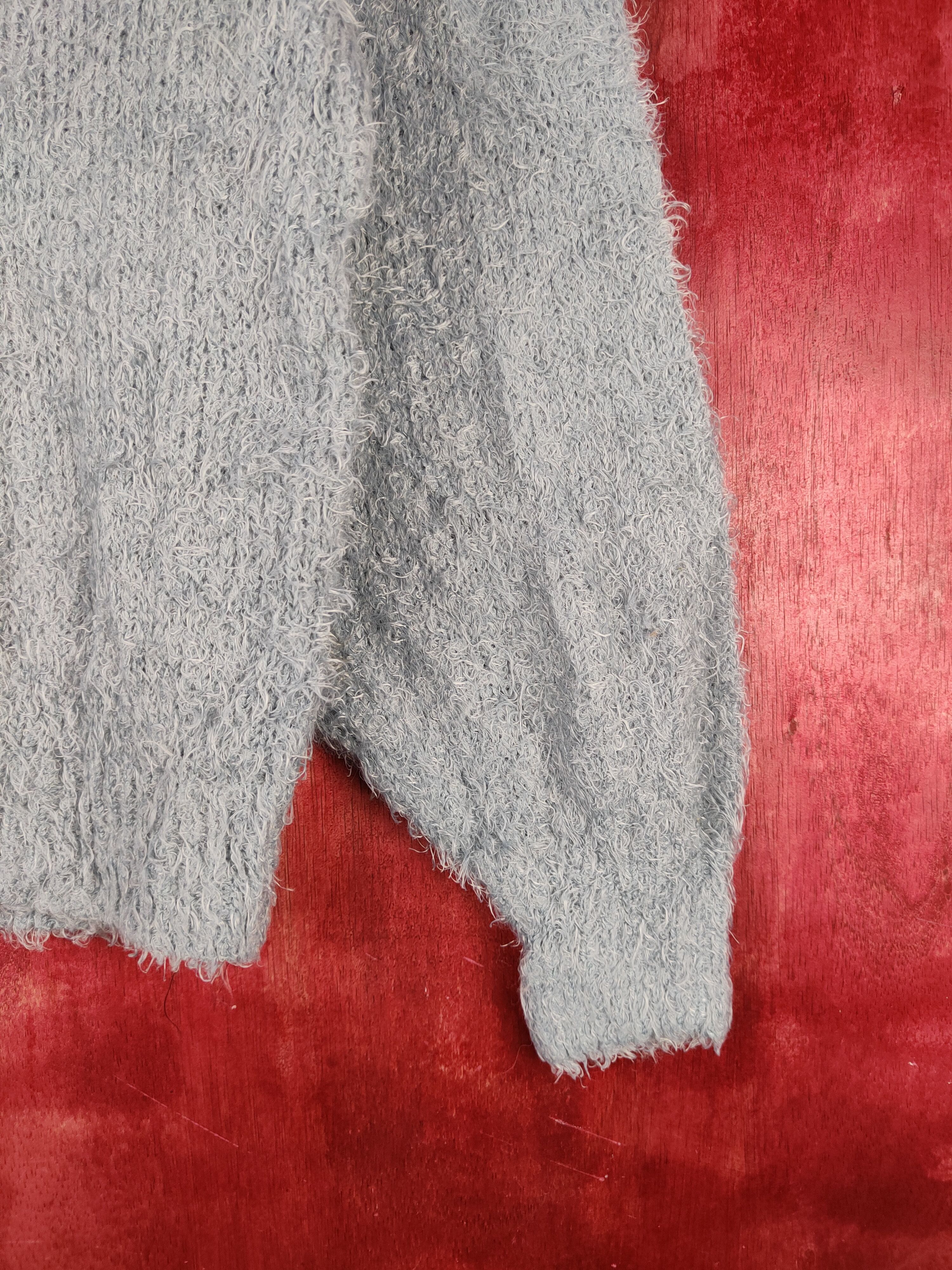 GU GU Blue Shag Shaggy Fur Mohair Knitwear #S2061 Size M / US 6-8 / IT 42-44 - 6 Thumbnail
