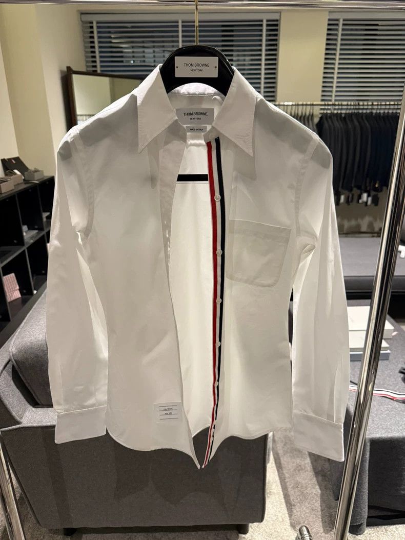 Thom Browne Thom Browne Classic White Shirt with Stripes - dmc Size US M / EU 48-50 / 2 - 1 Thumbnail