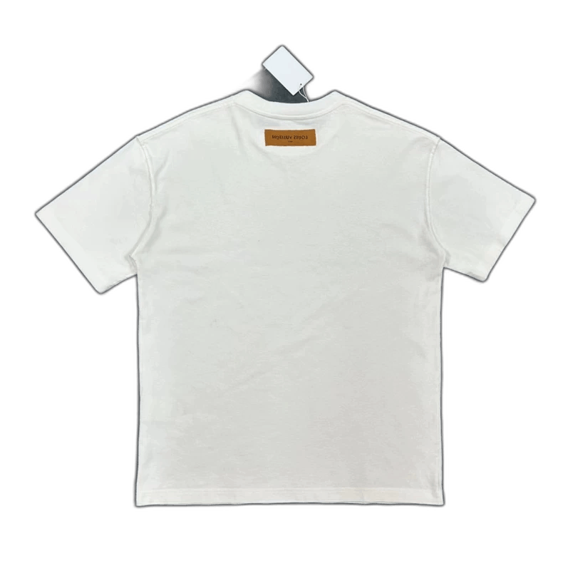 LOUIS VUITTON ホワイト Tシャツ Louis Vuitton LV Monogram Embroidered Cotton T-Shirt White