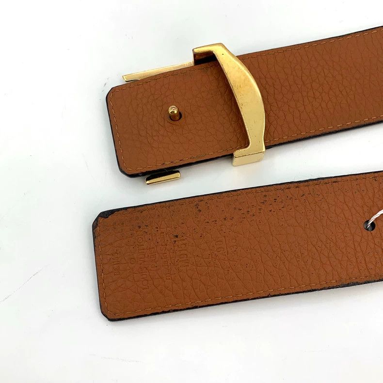 Louis Vuitton Louis Vuitton Black logo smooth buckle belt Size ONE SIZE - 8 Thumbnail