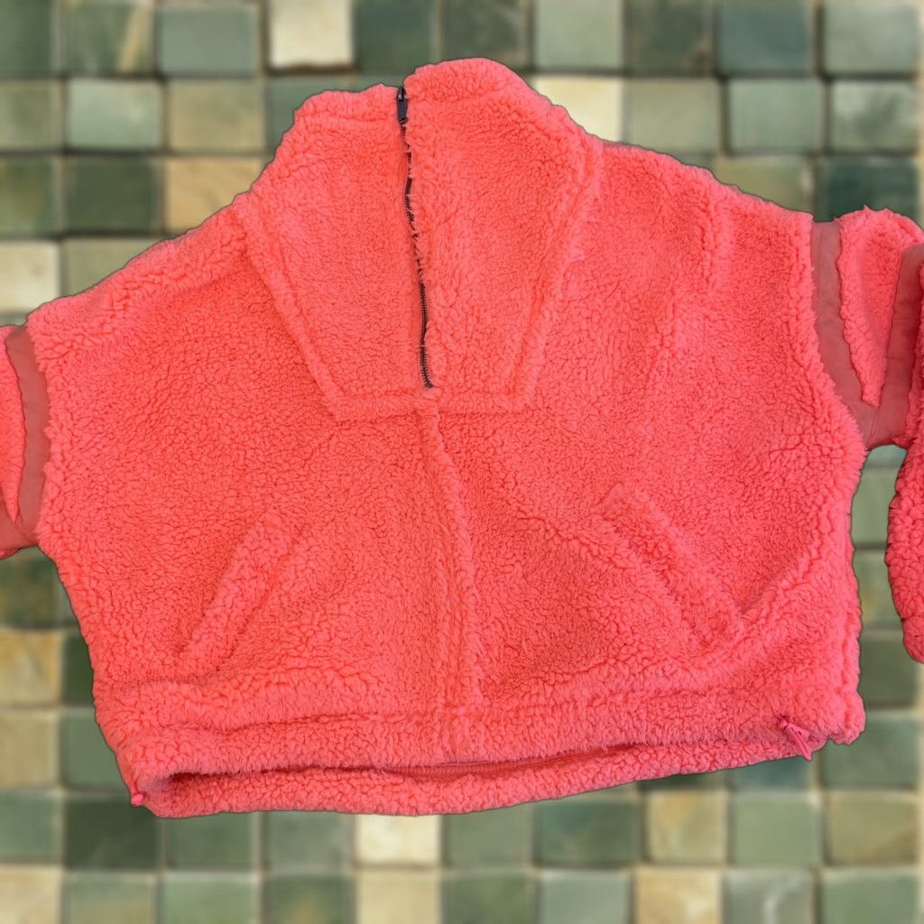 Free People Free People Movement Nantucket Sherpa Sweatshirt 1/3 Zip Pockets Lined Coral S Size S / US 4 / IT 40 - 1 Thumbnail
