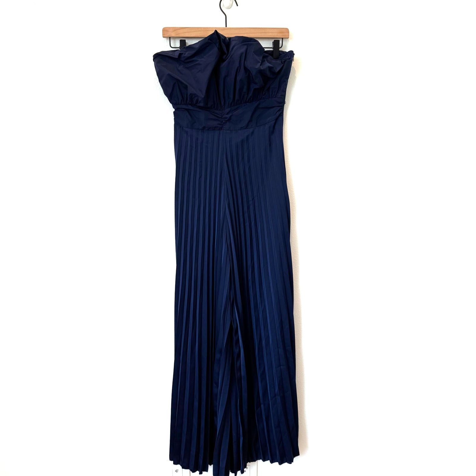 Other One 33 Social Navy Pleated Cocktail Formal Pantsuit Size 28" / US 6 / IT 42 - 13 Thumbnail