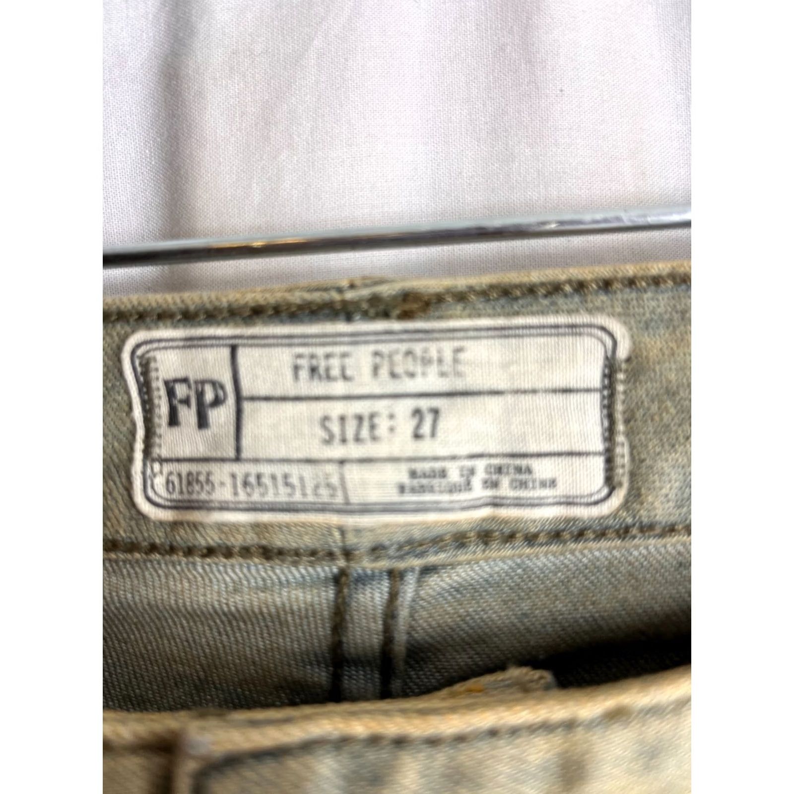 Free People Free People Women's Skinny Jeans Low-rise Stretch Denim Lace sides Size 27 66170 Size 26" / US 2 / IT 38 - 3 Thumbnail