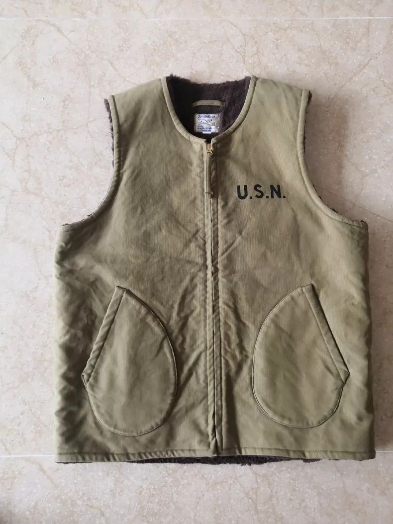 The Real McCoy's The Real McCoys Size42 s Navy Deck Vest, USN Vest Size US M / EU 48-50 / 2 - 1 Thumbnail