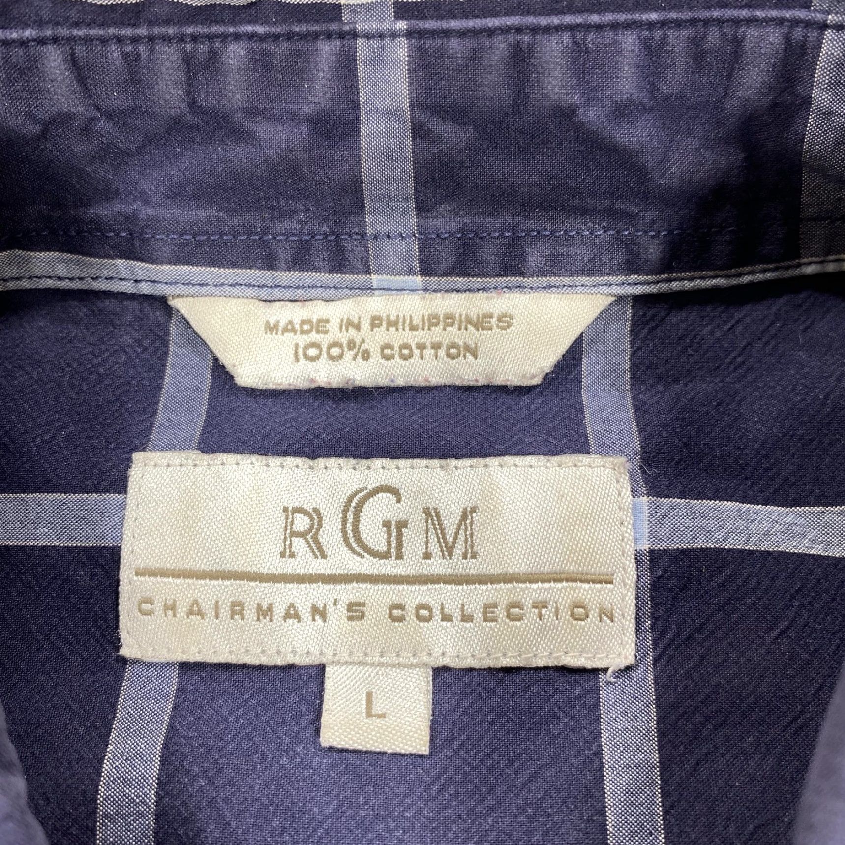 Vintage RGM Shirt Mens Large Blue Plaid Short Sleeve Button Down Cotton Pocket Casual Size US L / EU 52-54 / 3 - 3 Thumbnail