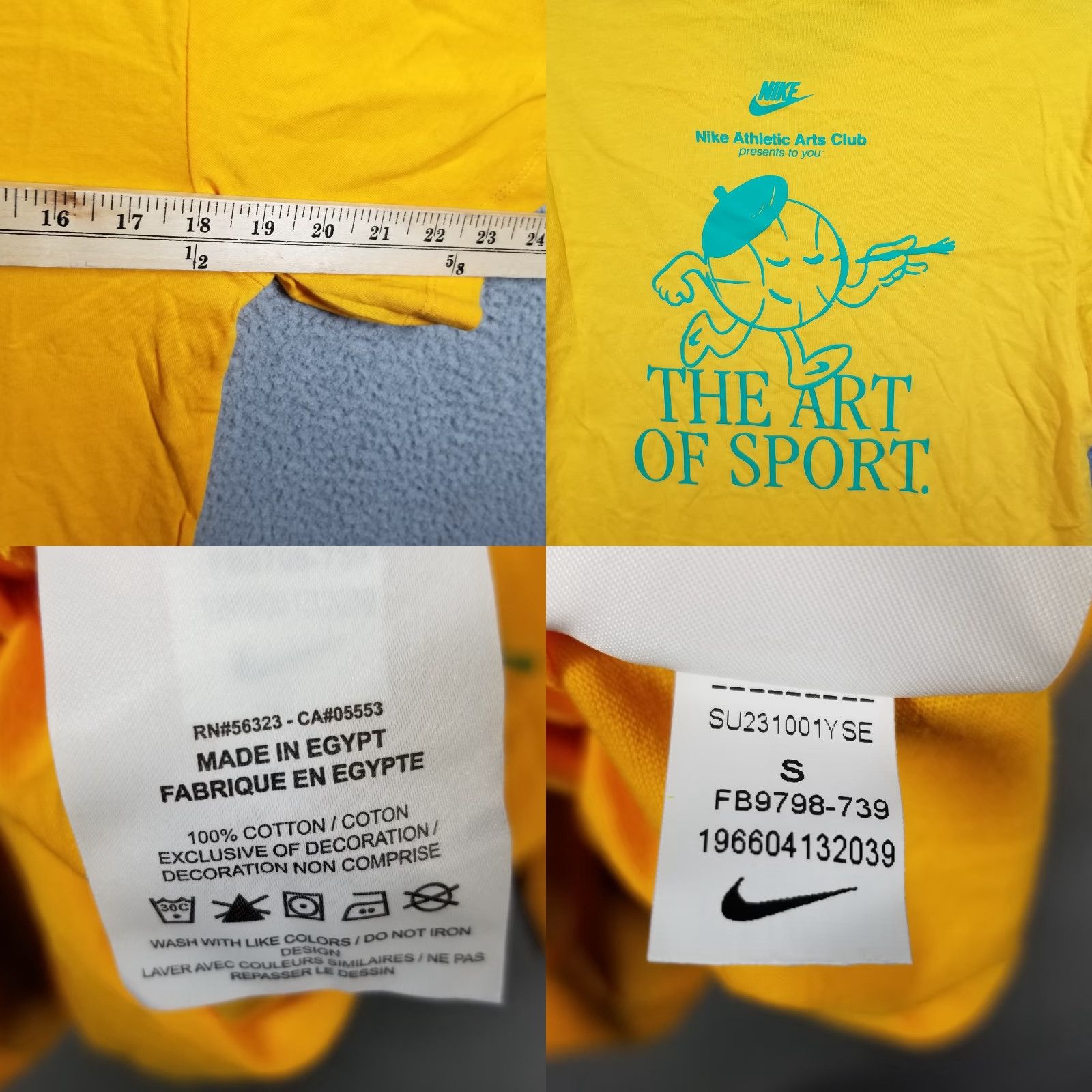 Nike VINTAGE Nike T-Shirt Men's Small Gold Nike Air Max Art Retro Crew Neck Logo Size US S / EU 44-46 / 1 - 8 Thumbnail