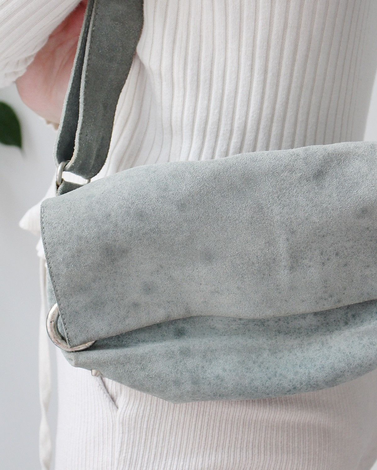 Designer 2000S SEQUOIA PARIS SUEDE SHOULDER BAG - MINT GREEN Size ONE SIZE - 7 Thumbnail