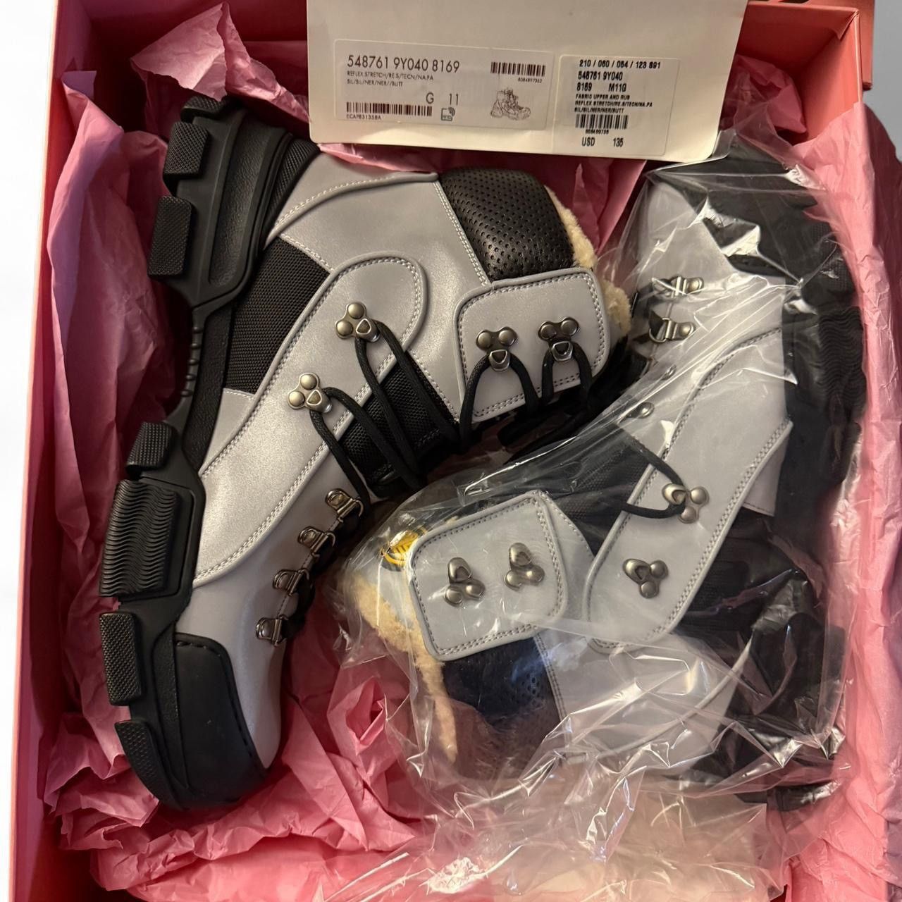 Gucci Gucci flashtrek reflective high silver black boots Size US 11 / EU 44 - 1 Thumbnail