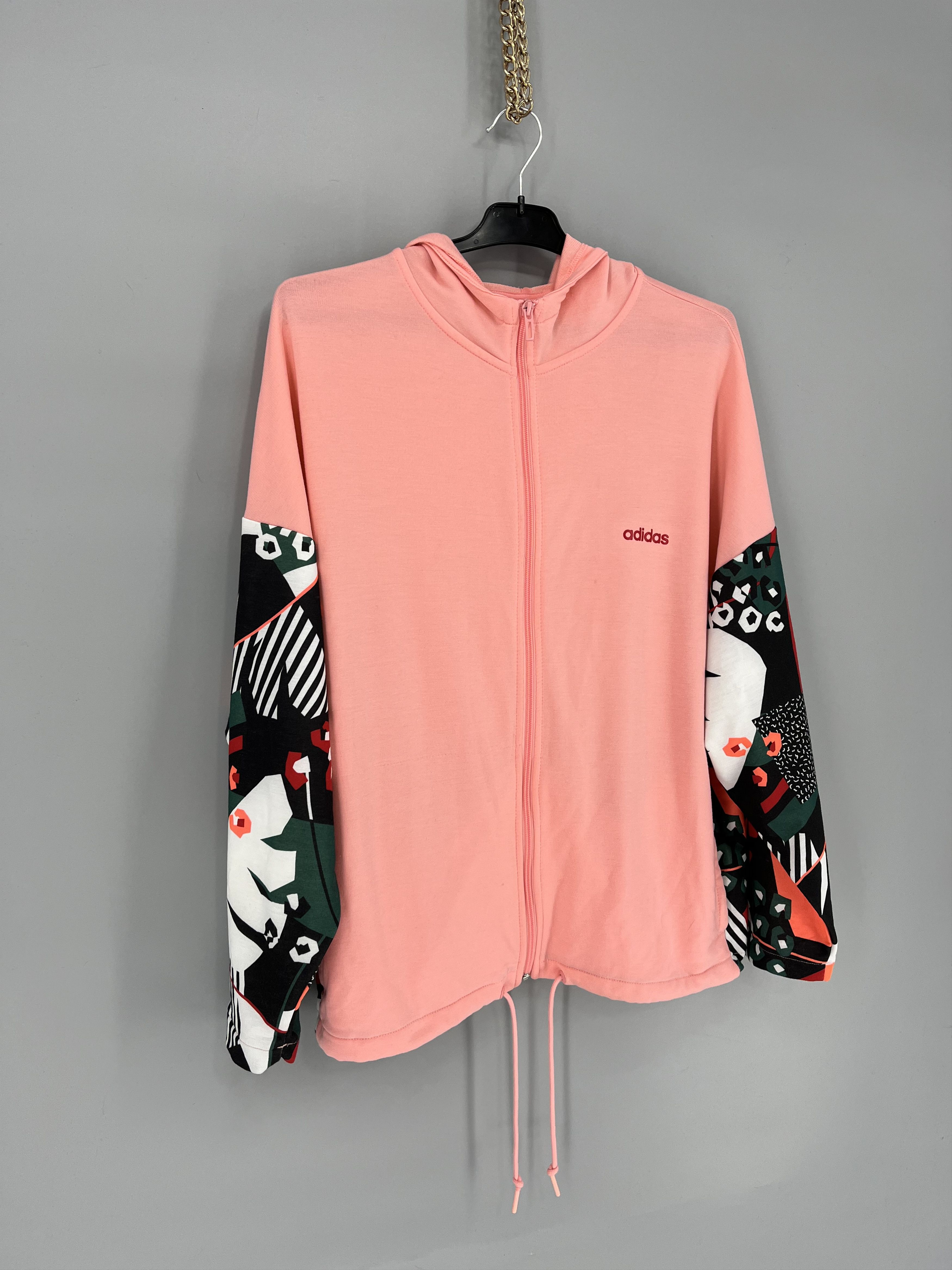 Adidas Vintage Casual Flower Pattern Zip Sweatshirt 90's - Main Image