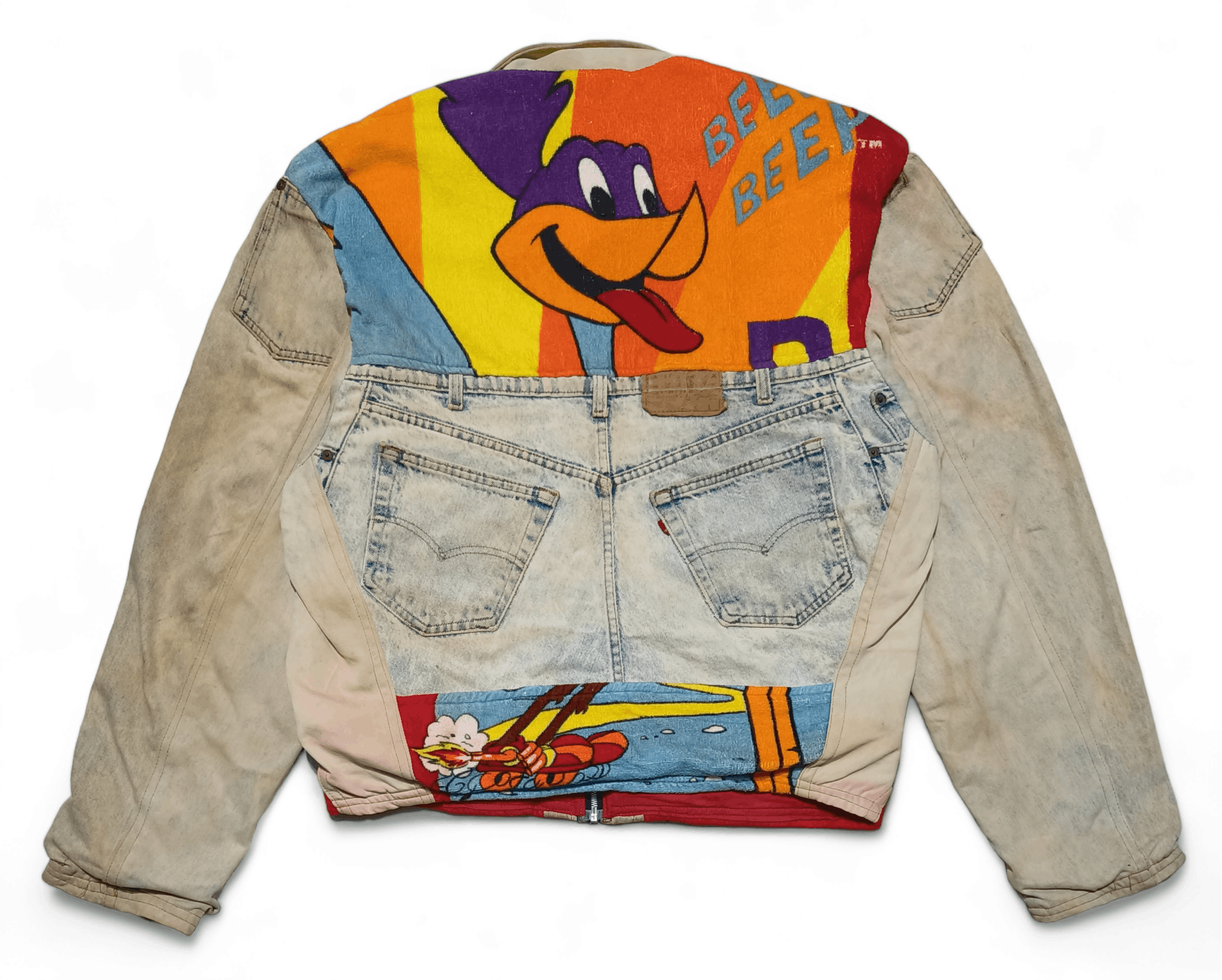 Too Cute Guetta Bros. Vintage Road Runner Wile TOO CUTE Guetta Bros Denim Jacket Size US XL / EU 56 / 4 - 2 Thumbnail