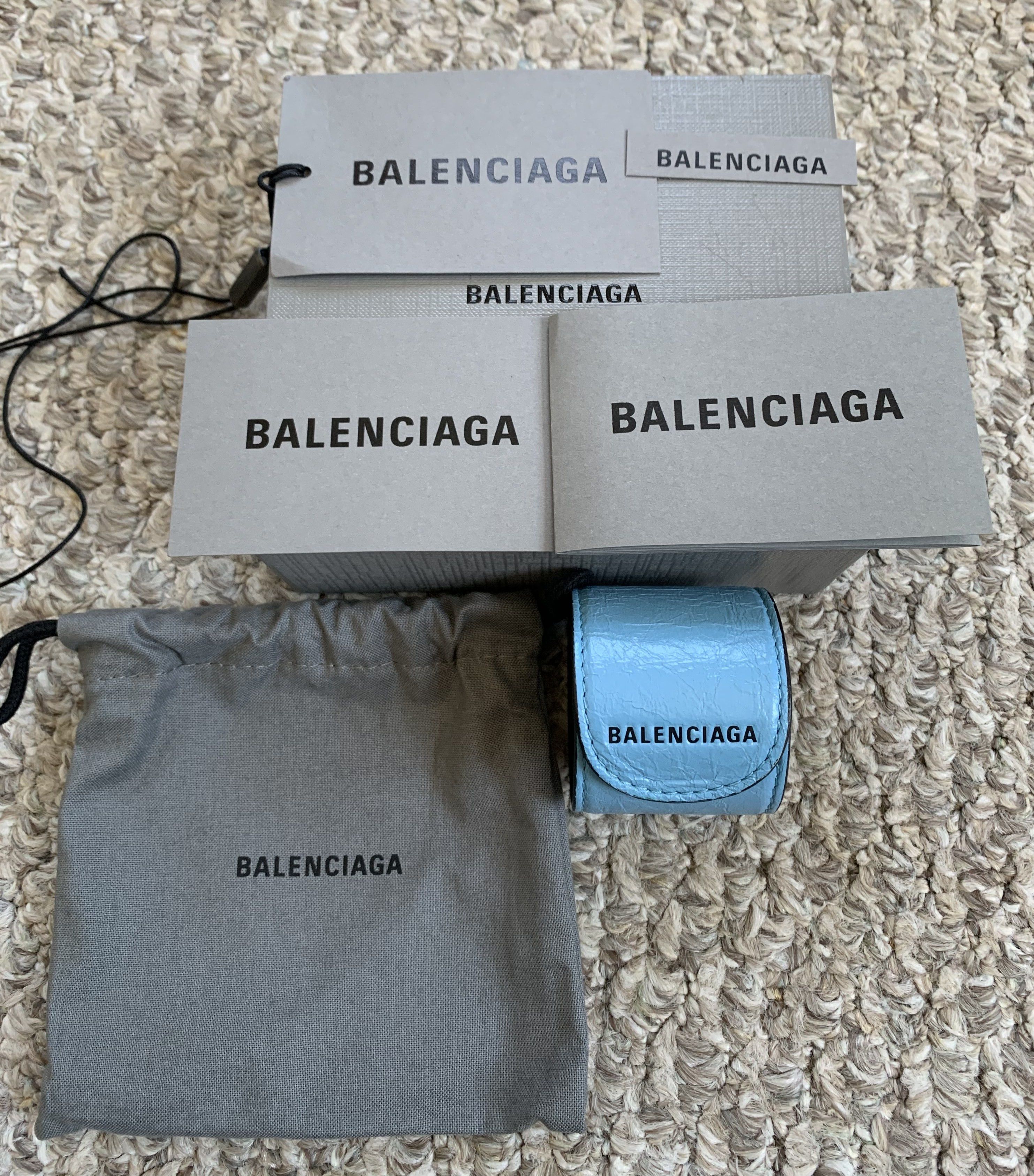 Balenciaga Balenciaga Blue Leather Logo Wrap Bracelet + Box Size ONE SIZE - 4 Thumbnail
