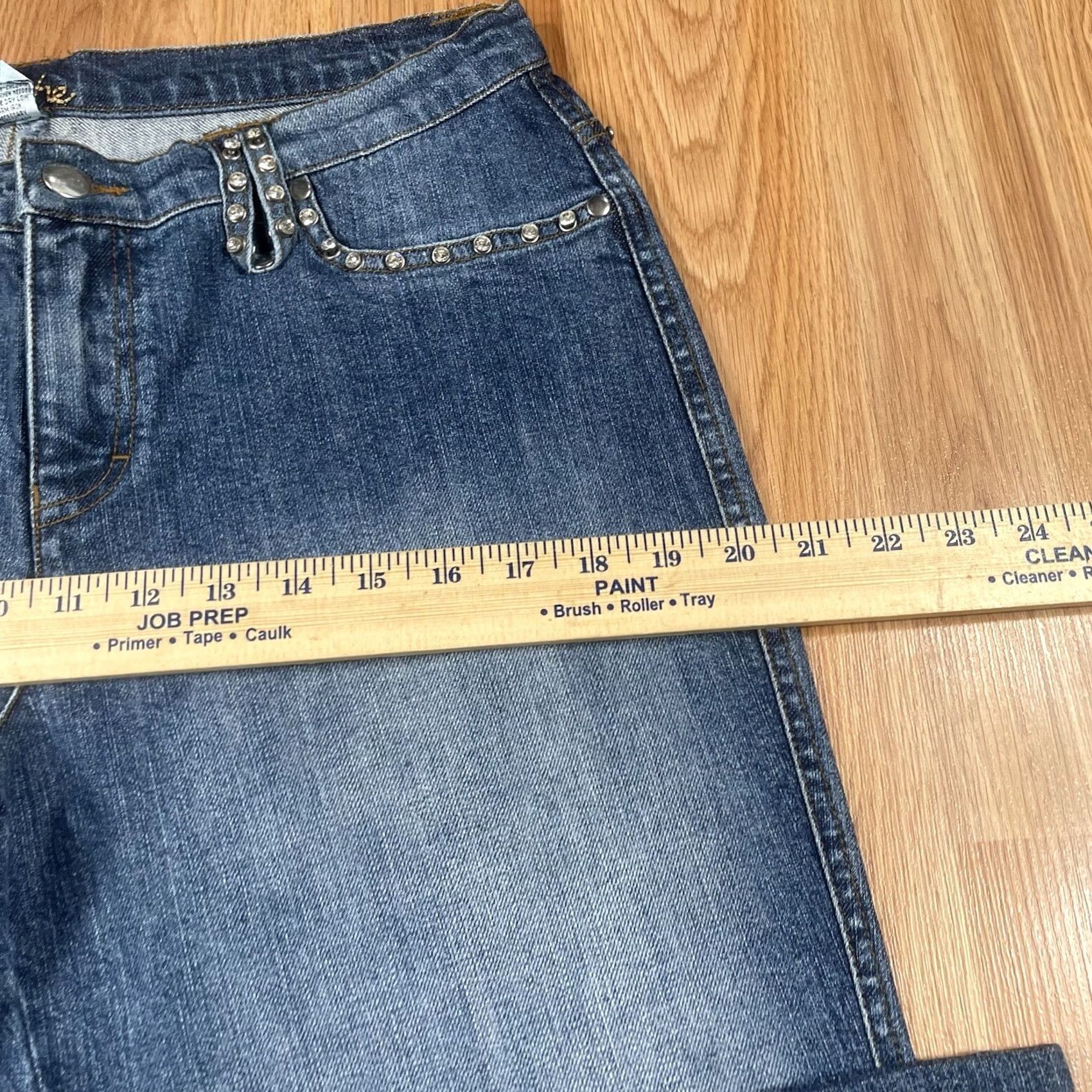 Vintage VINTAGE Caché Jeans Womens 10 Stretch Bootcut Mid Rise Blue Denim Cotton Spandex Blend Jeans Mens Womens BOOT CUT 30in 10.5in Leg Opening 10 Womens Size 32" / US 10 / IT 46 - 6 Thumbnail