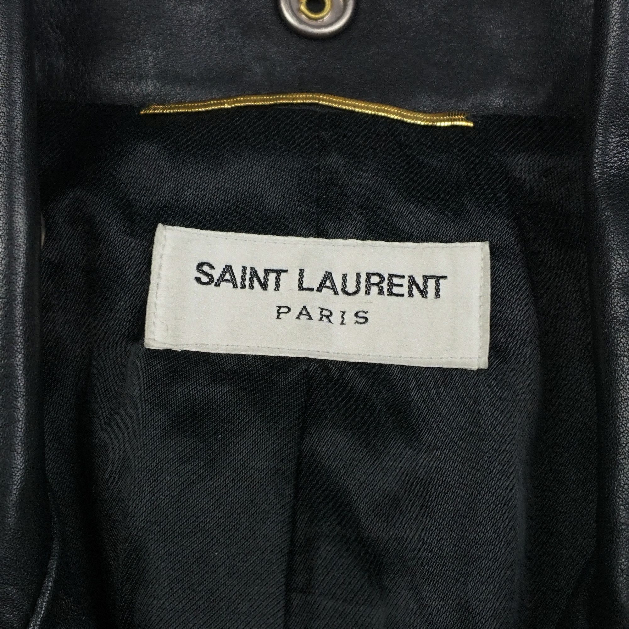 Saint Laurent Paris Saint Laurent Paris SS15 "Psych Rock" Officer Leather Jacket Size XS / US 0-2 / IT 36-38 - 9 Thumbnail
