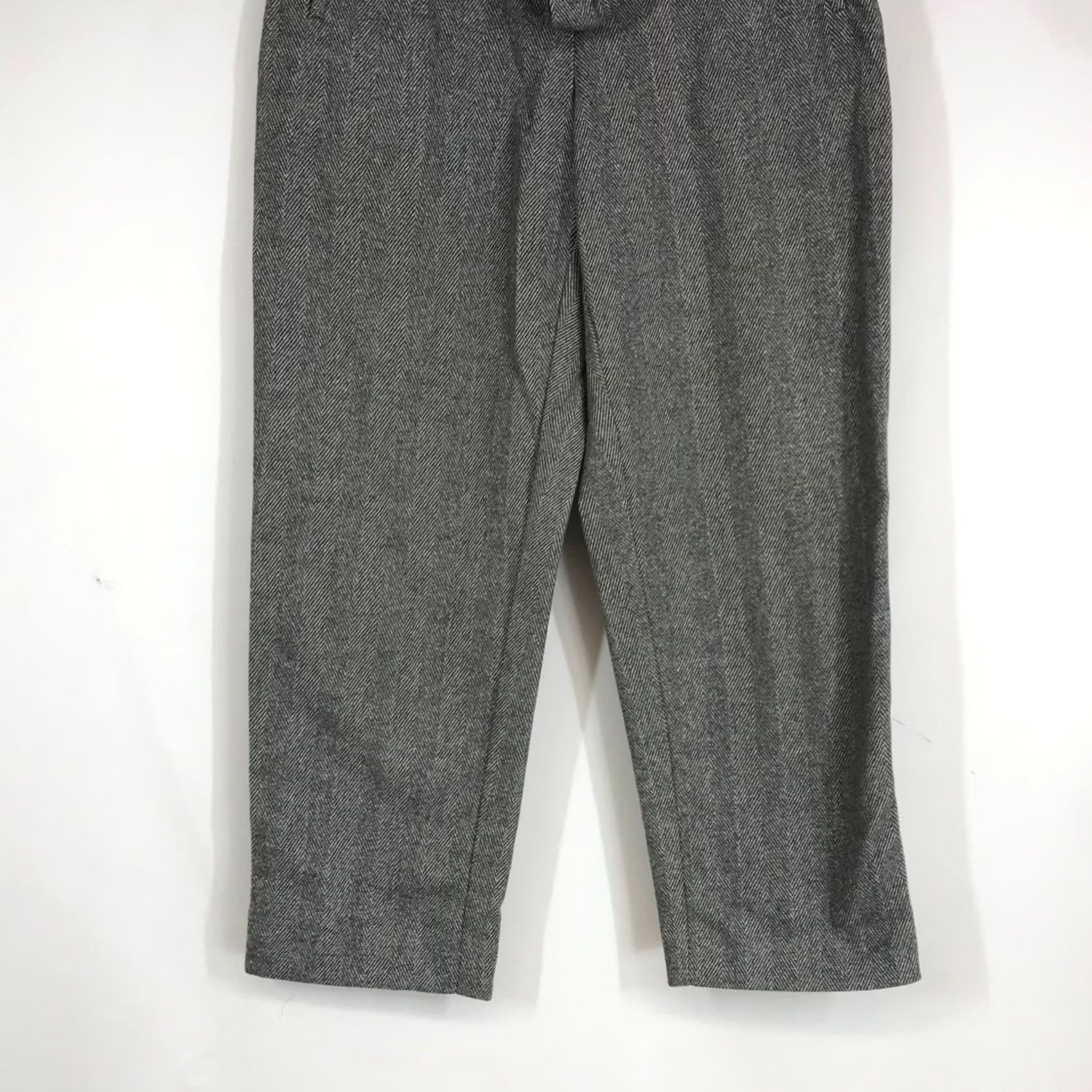 Vintage Wilfred Grey Herringbone Belted Cropped Pants Size 4 Size 27" / US 4 / IT 40 - 3 Thumbnail