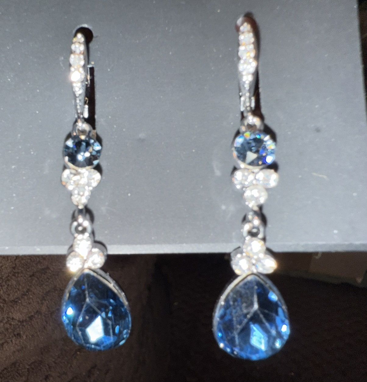 Givenchy Givenchy double-drop Crystal earrings, Rhodium Blue/Silver.. Size ONE SIZE - 9 Thumbnail