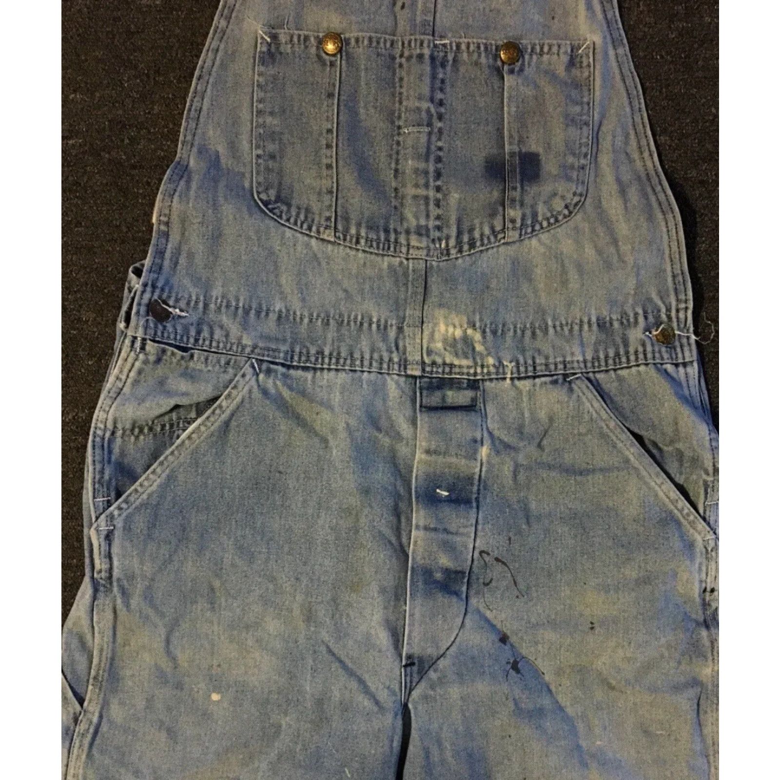 Sears Vtg 70s Sears Overalls Denim Distressed 34 USA Biker Punk Grunge Trucker 80s 90s Rock USA Mens Jeans Size US 34 / EU 50 - 4 Thumbnail