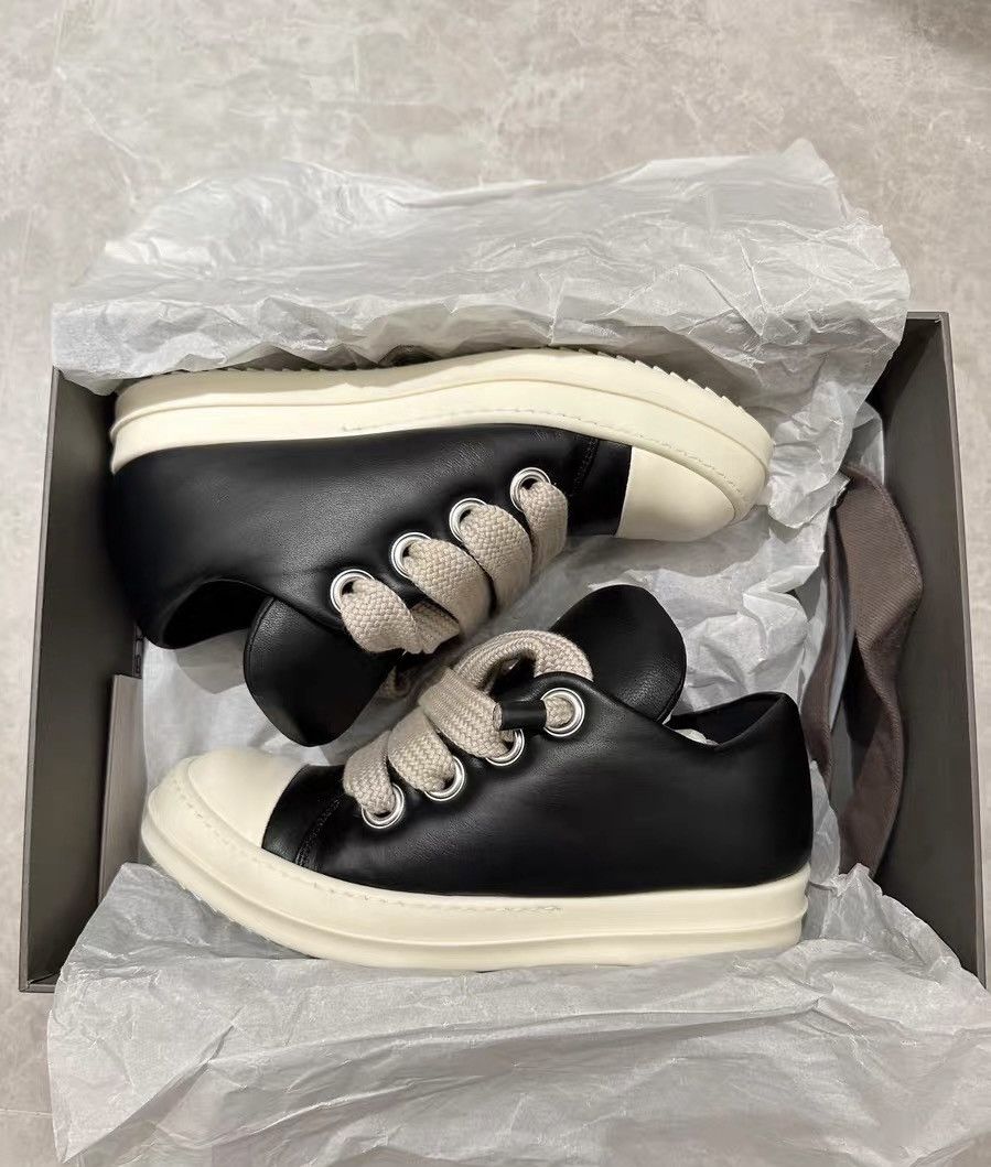 Rick Owens Rick Owens Mainline Fat Lace Low-Top Black & White Size US 7 / IT 37 - 5 Thumbnail