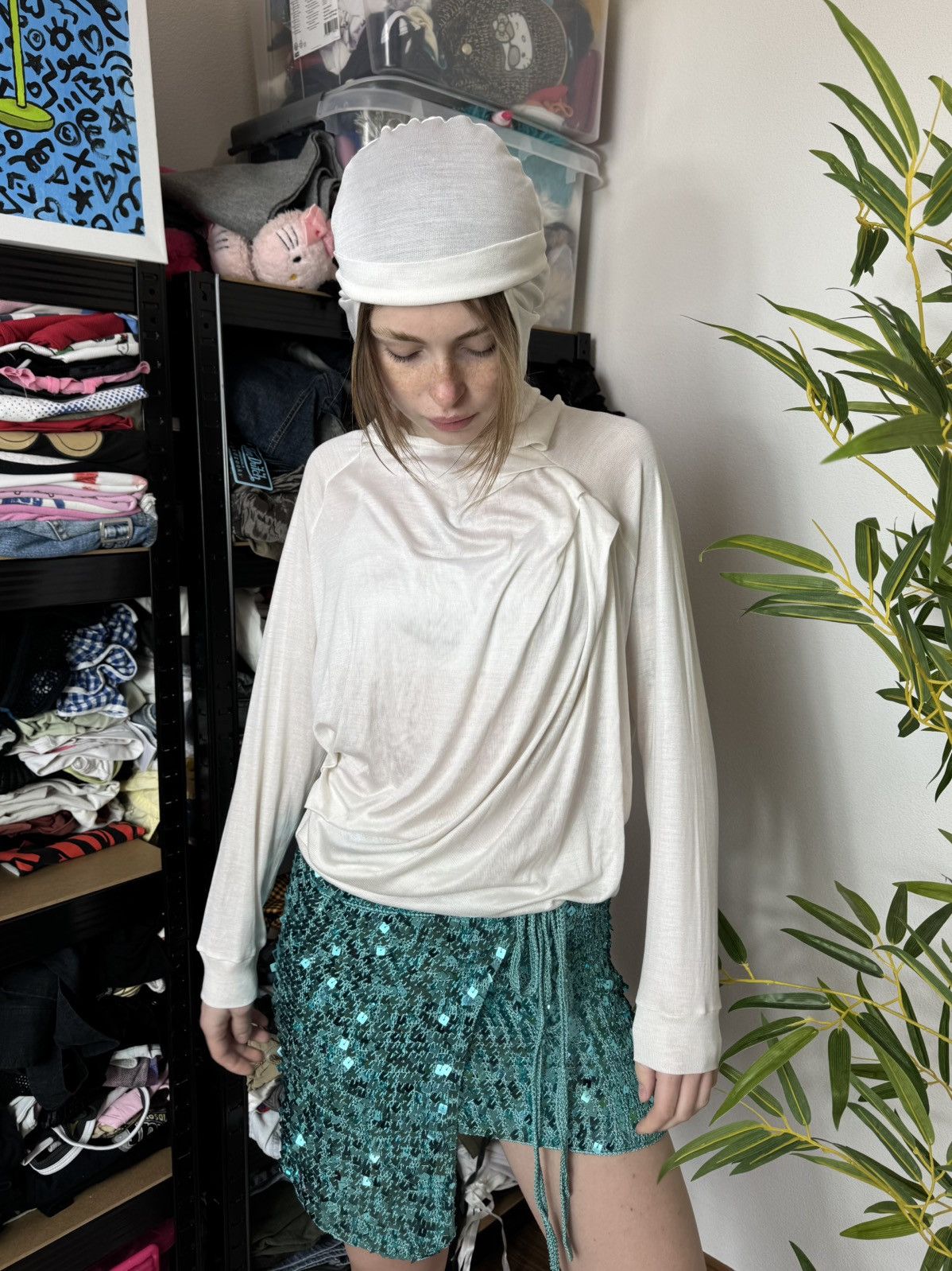 Japanese Brand ISSEY MIYAKE STYLE MESH MILKA AVANT GARDE LONG SLEEVE Size ONE SIZE - 1 Thumbnail
