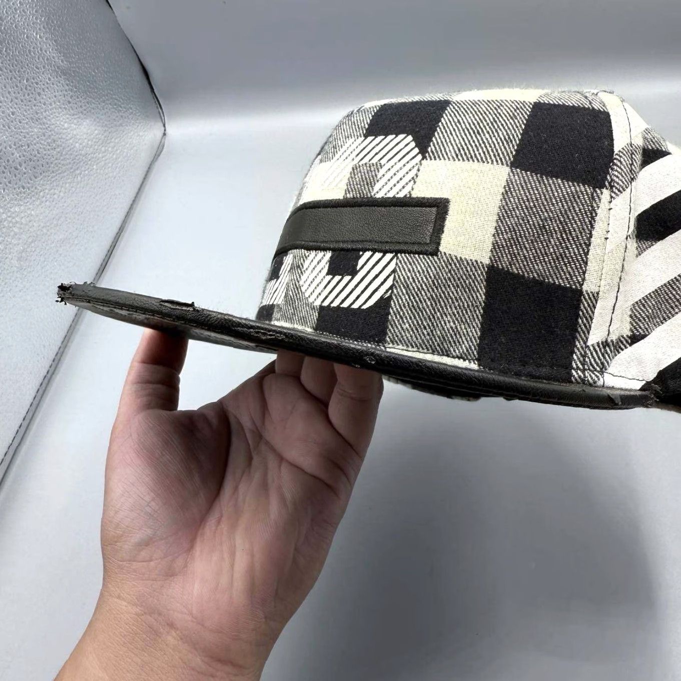 Jordan Brand Jordan 23 Banned Hat Men Black White Plaid Play Hard Snap Back Cap Size ONE SIZE - 3 Thumbnail