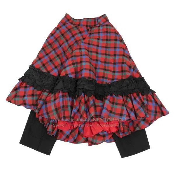 Comme des Garcons Comme des Garcons size S Black vintage tartan Baroque styl Size 23" - 3 Thumbnail
