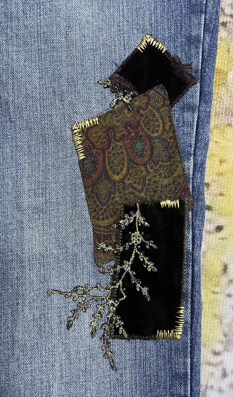Lauren Ralph Lauren × Polo Ralph Lauren × Vintage Flare Vintage Laurent Jeans Co with Patches Size US 33 - 16 Thumbnail
