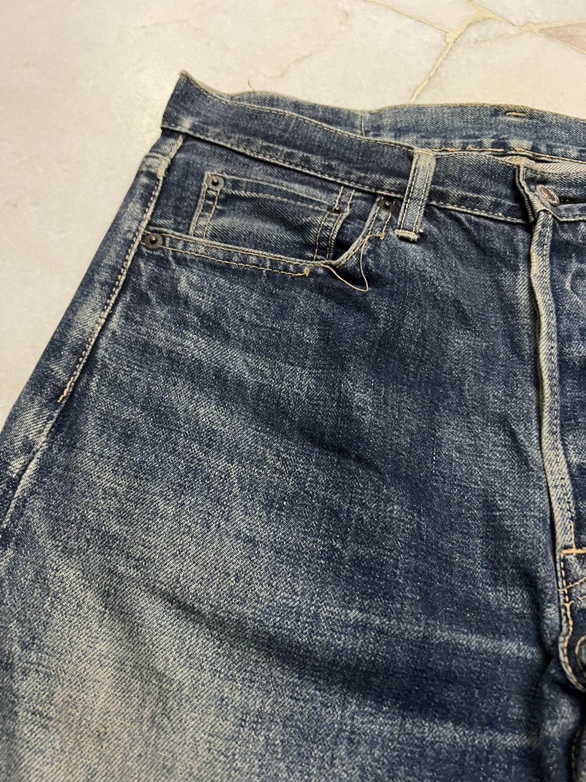 If Six Was Nine × Japanese Brand × Spellbound 💥90’s💥Vintage Spellbound Distress Selvedge Mud Wash Jeans Size US 31 - 9 Thumbnail