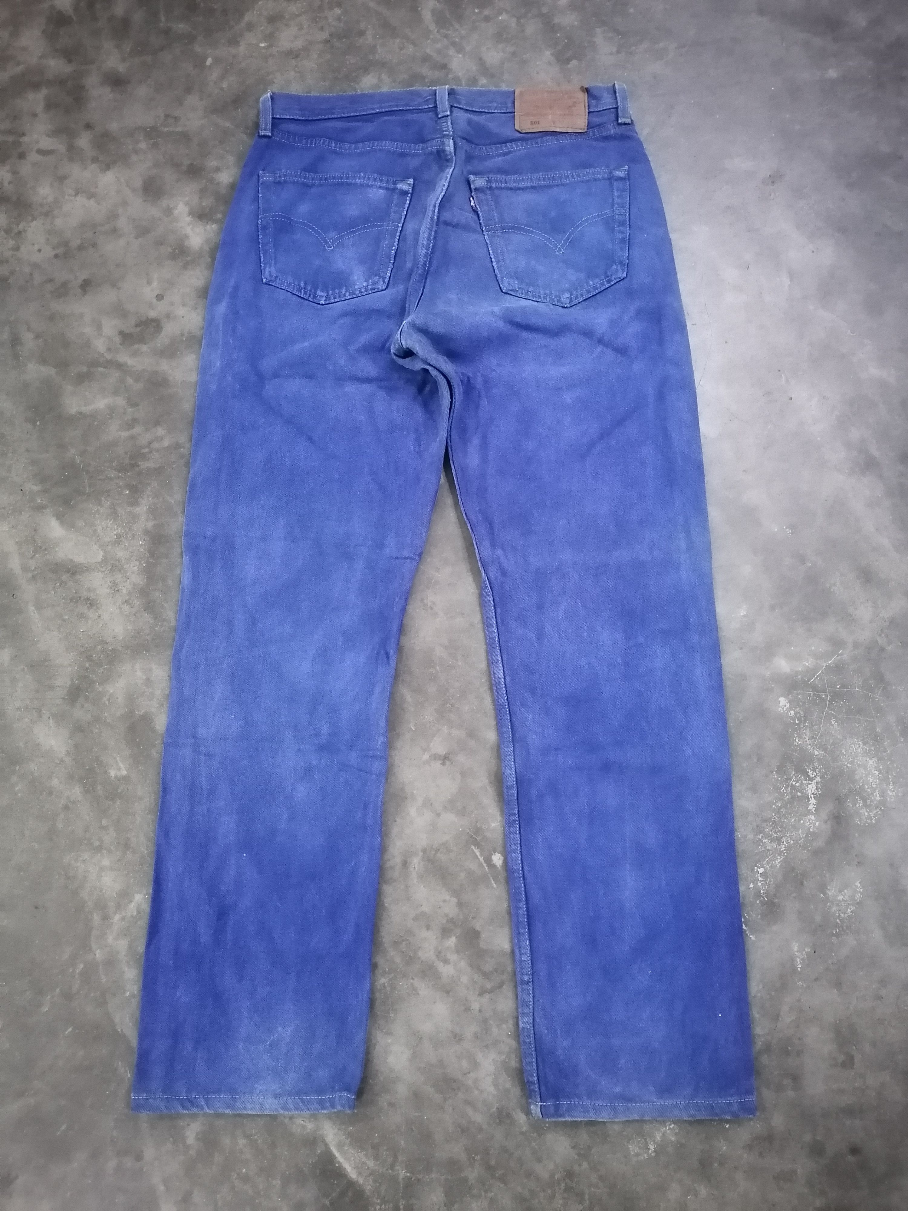 Levi's × Levi's Vintage Clothing Vintage 90s Levi's 501 Dyed Blue Distressed Denim Pants Size US 31 - 6 Thumbnail