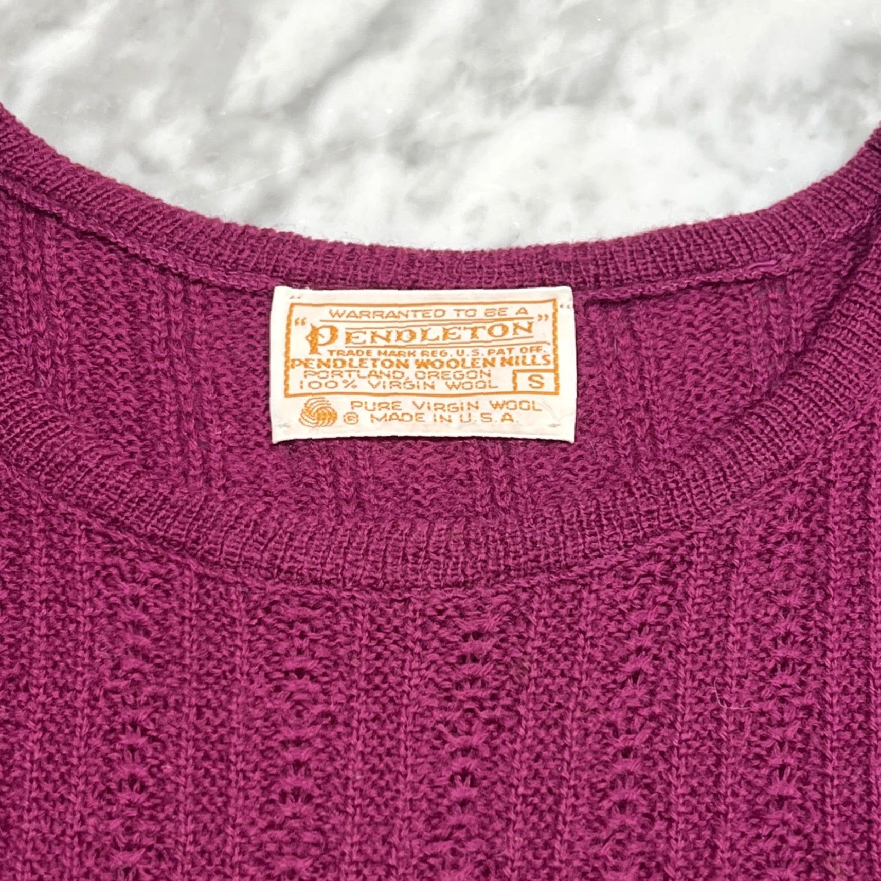 Pendleton VINTAGE Pendleton Virgin Wool Sweater Vest Womens Small Pullover Purple ish Size S / US 4 / IT 40 - 3 Thumbnail