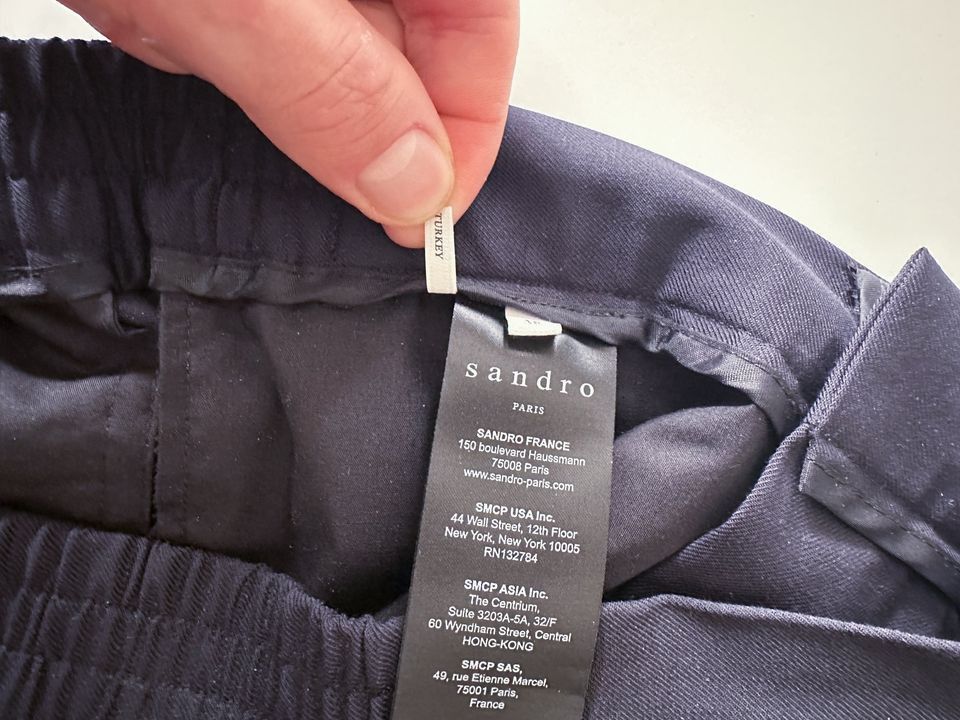 Sandro Sandro Paris Straight Leg Virgin Wool Pants Trousers NAVY Size US 29 - 8 Thumbnail