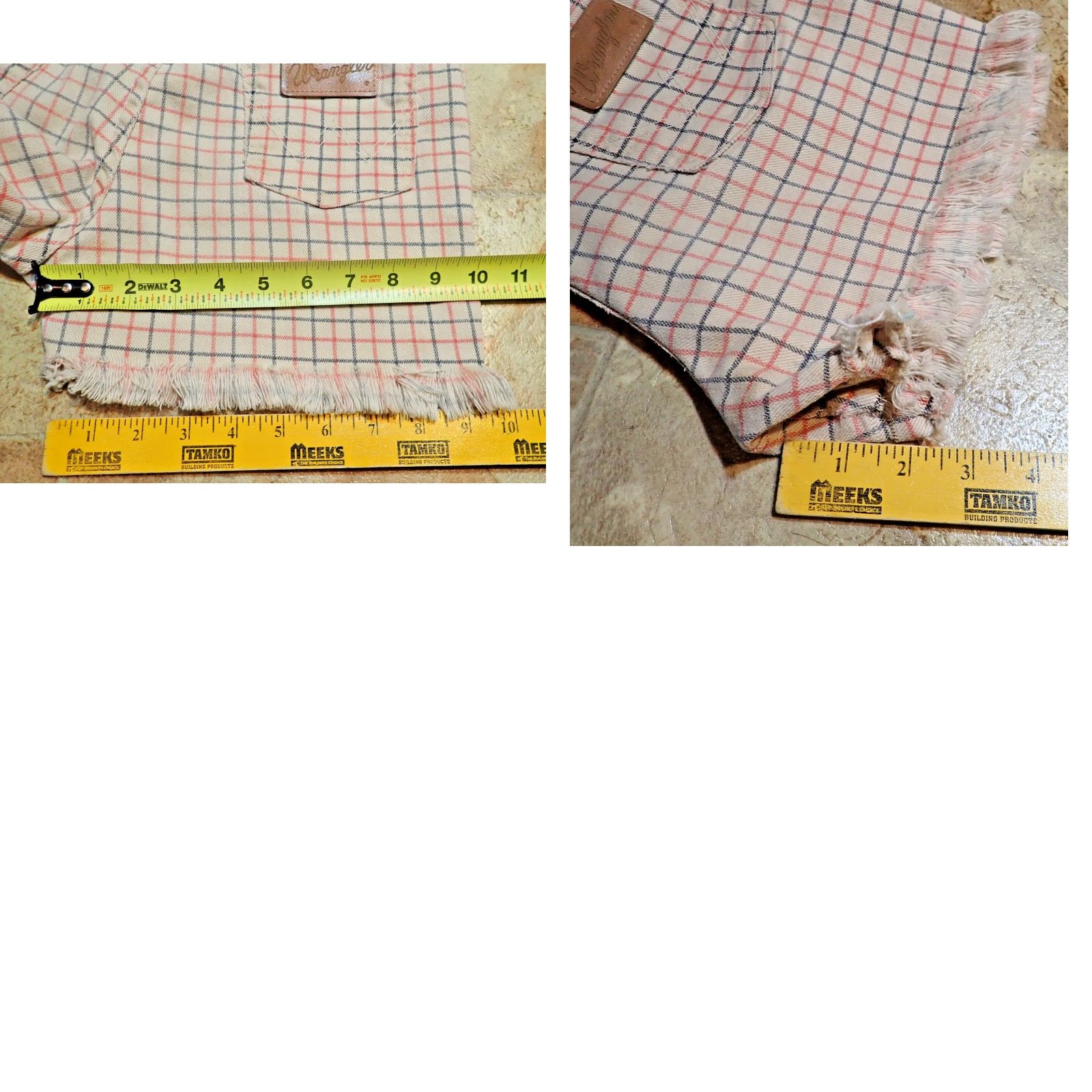 Wrangler VINTAGE Wrangler Women’s Shorts - 9/10 Size, Plaid Denim Cutoff, High Rise, USA Made, 50s 60s Style Size 30" / US 8 / IT 44 - 8 Thumbnail