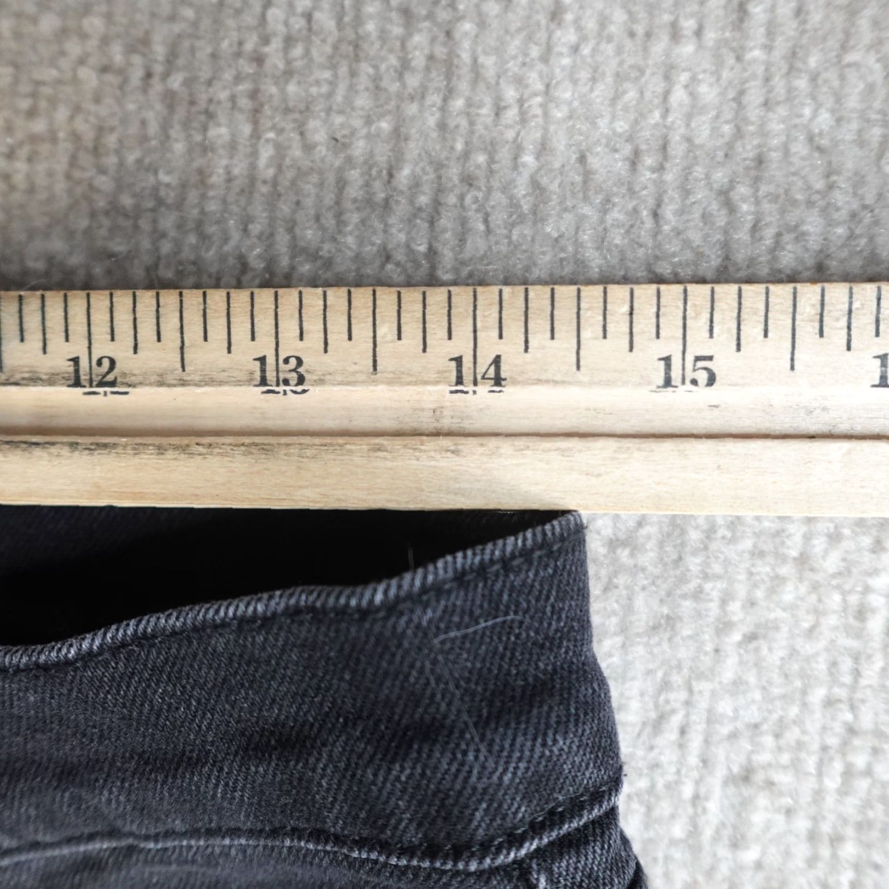 Madison Oliver Logan Womens Jeans 28 Black Madison Wide Leg Button Fly Denim Cotton Spandex 5-Pocket Womens Jeans Size 28" / US 6 / IT 42 - 7 Thumbnail