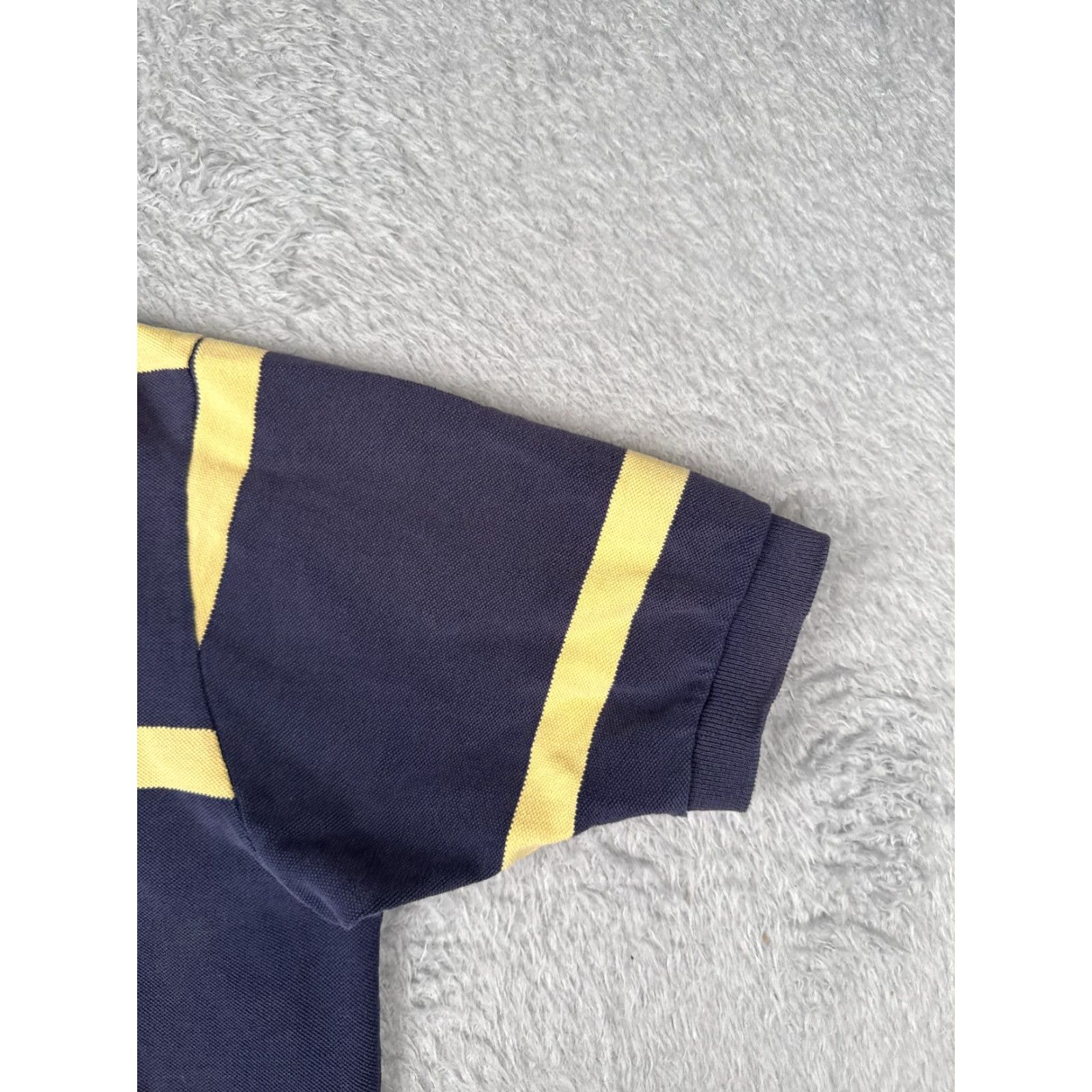 Ralph Lauren VINTAGE Polo Ralph Lauren Polo Shirt 2XL Blue Yellow Stripe Cotton Slim Fit Mens Size US XXL / EU 58 / 5 - 2 Thumbnail