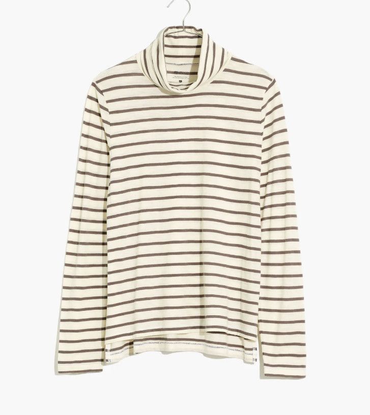 Madewell Madewell Whisper Cotton Turtleneck in Esme Stripe ( 3X ) Size 3XL / US 20-22 - 3 Thumbnail